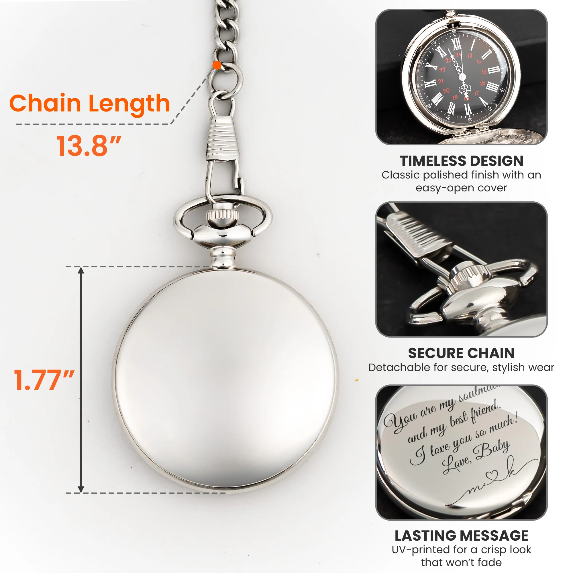 You Are My Soulmate I Love You - Personalized Pocket Watch - Image 6