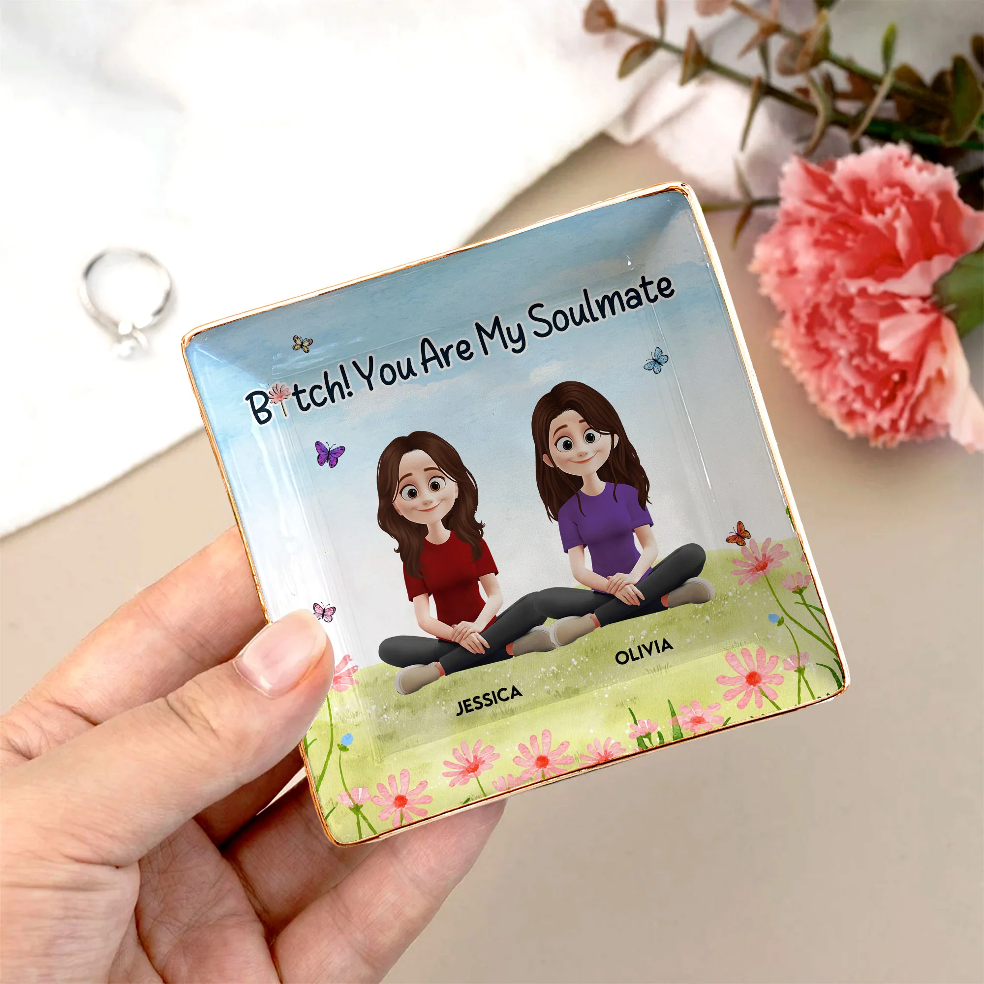 You Are My Soulmate - Personalized Jewelry Dish - Image 3