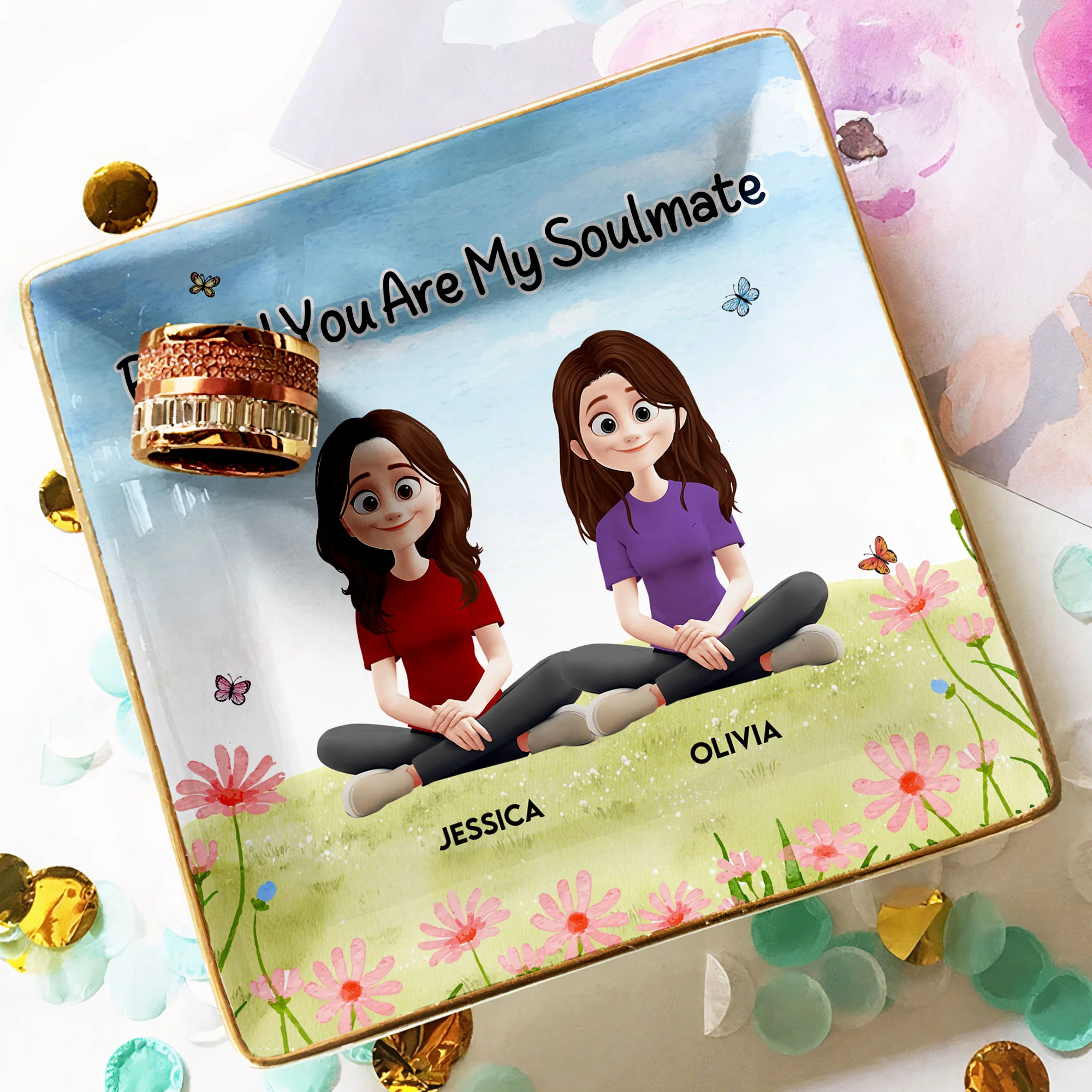 You Are My Soulmate - Personalized Jewelry Dish - Image 4