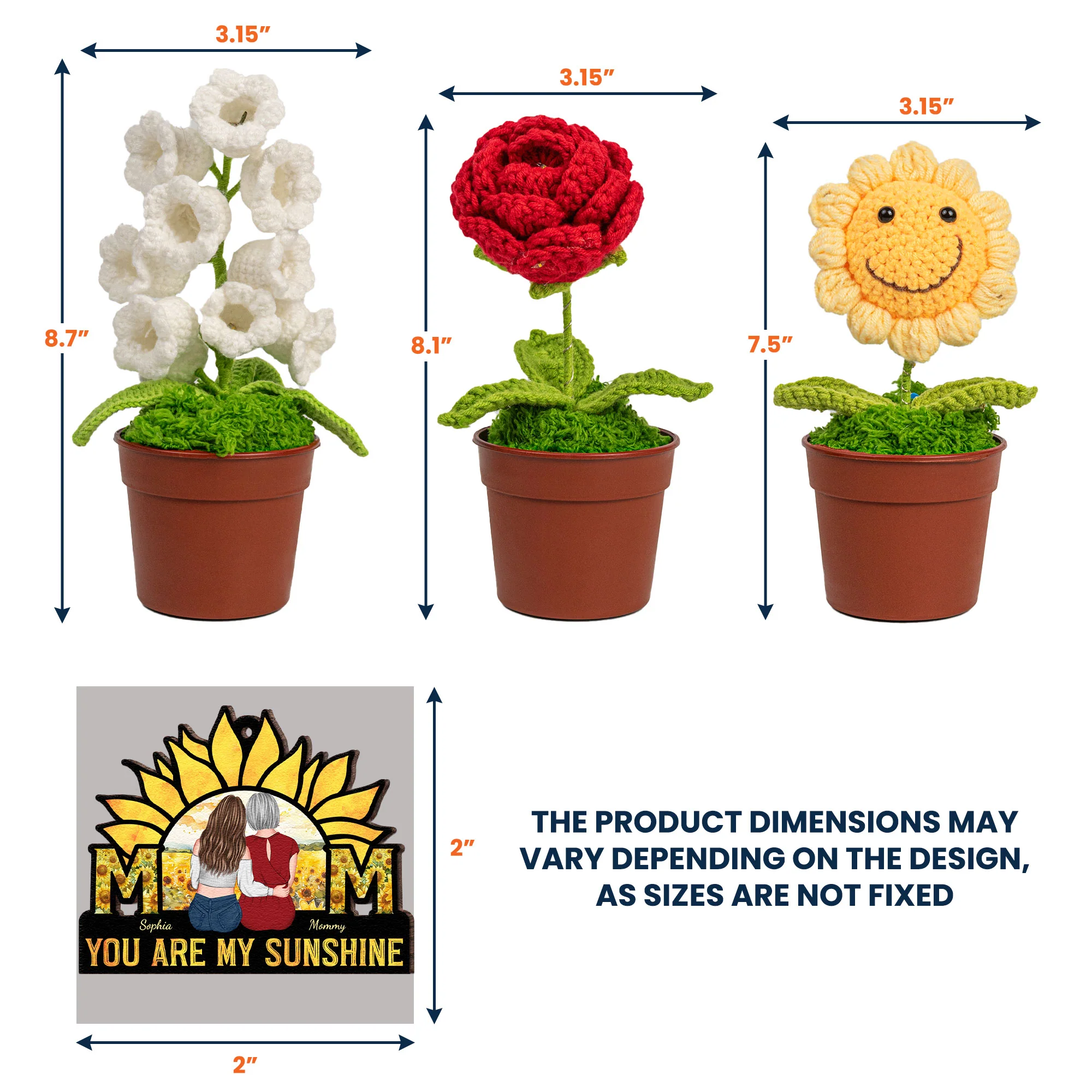 You Are My Sunshine - Personalized Crochet Flower Lamp - Image 8