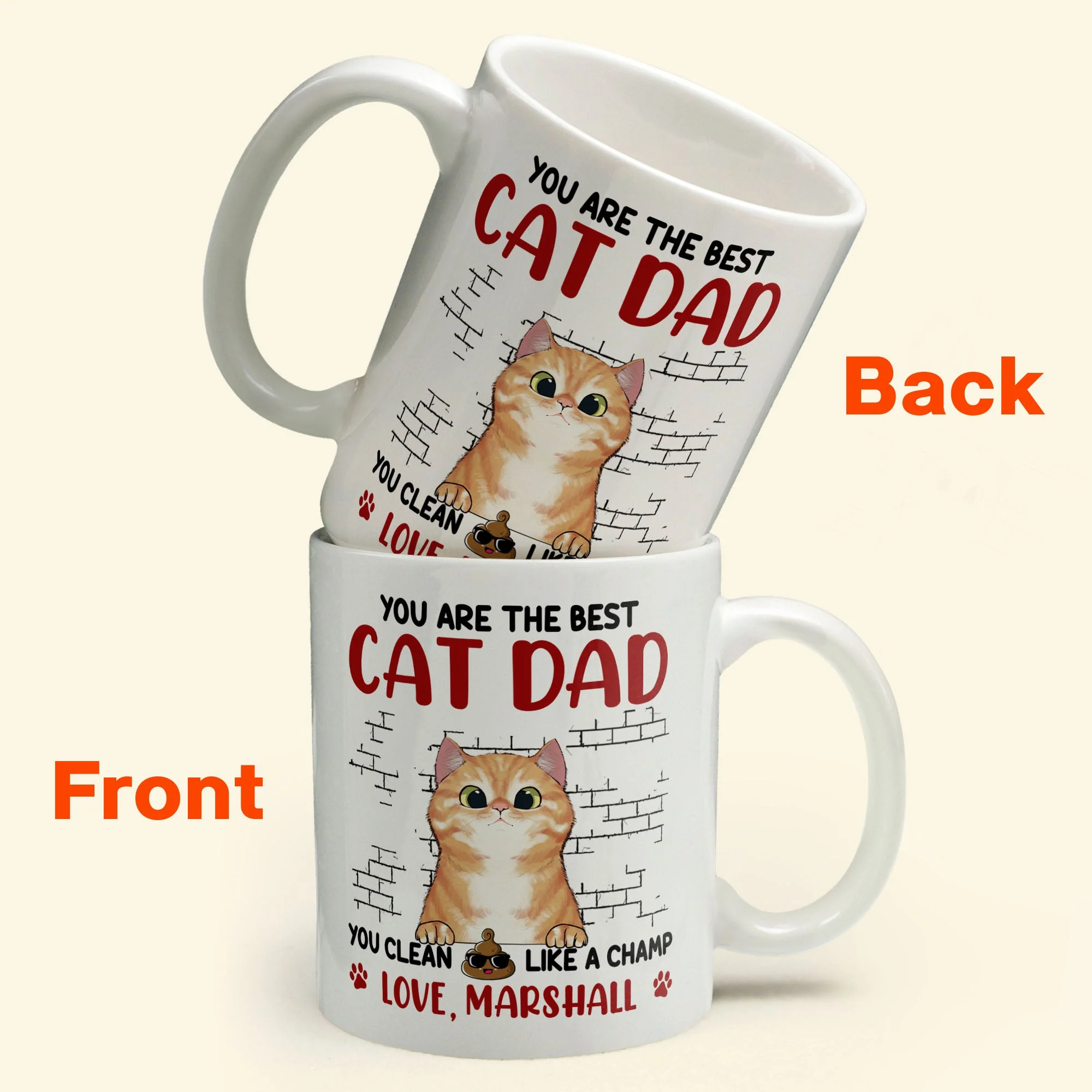 You Are The Best Cat Dad - Personalized Mug - Image 2