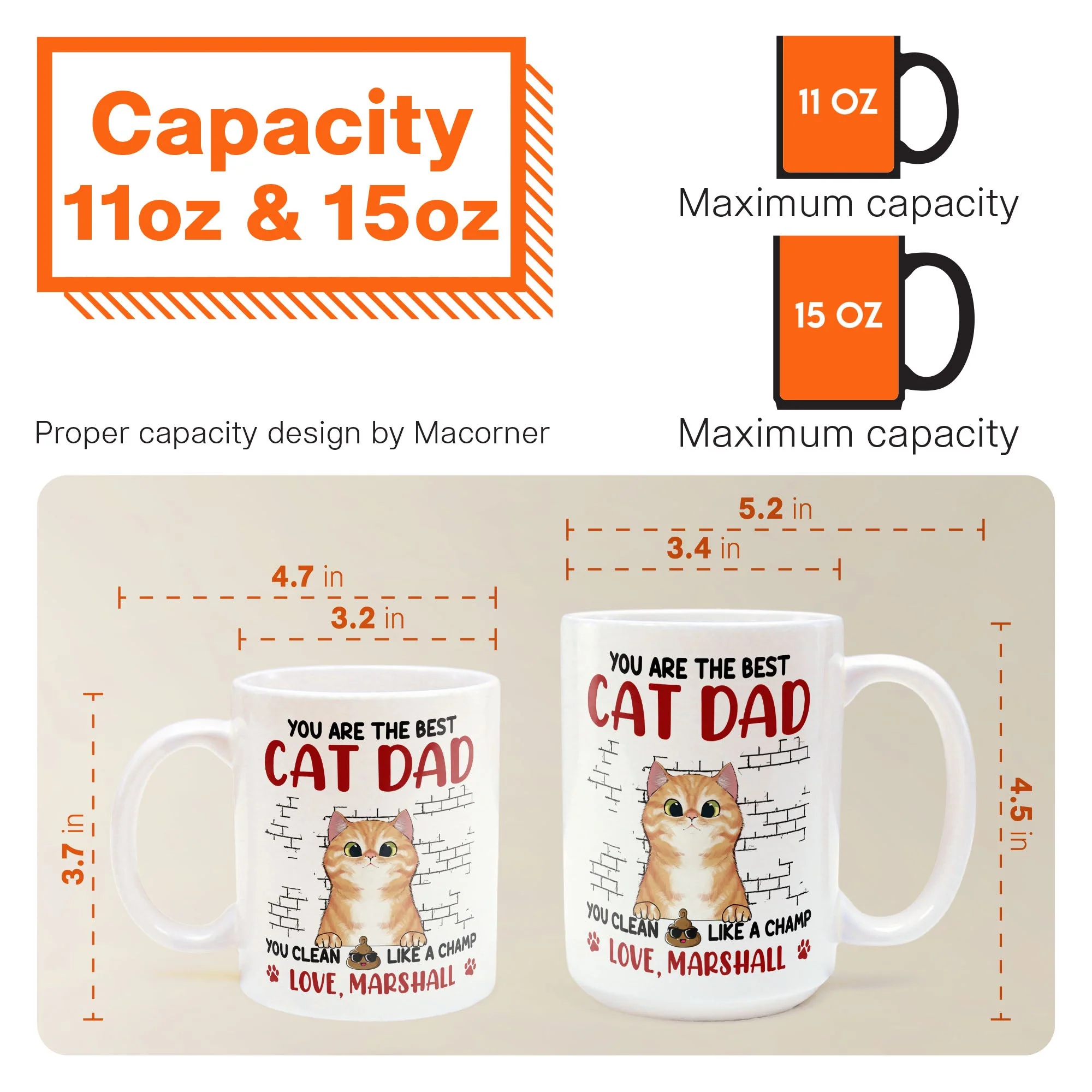 You Are The Best Cat Dad - Personalized Mug - Image 7