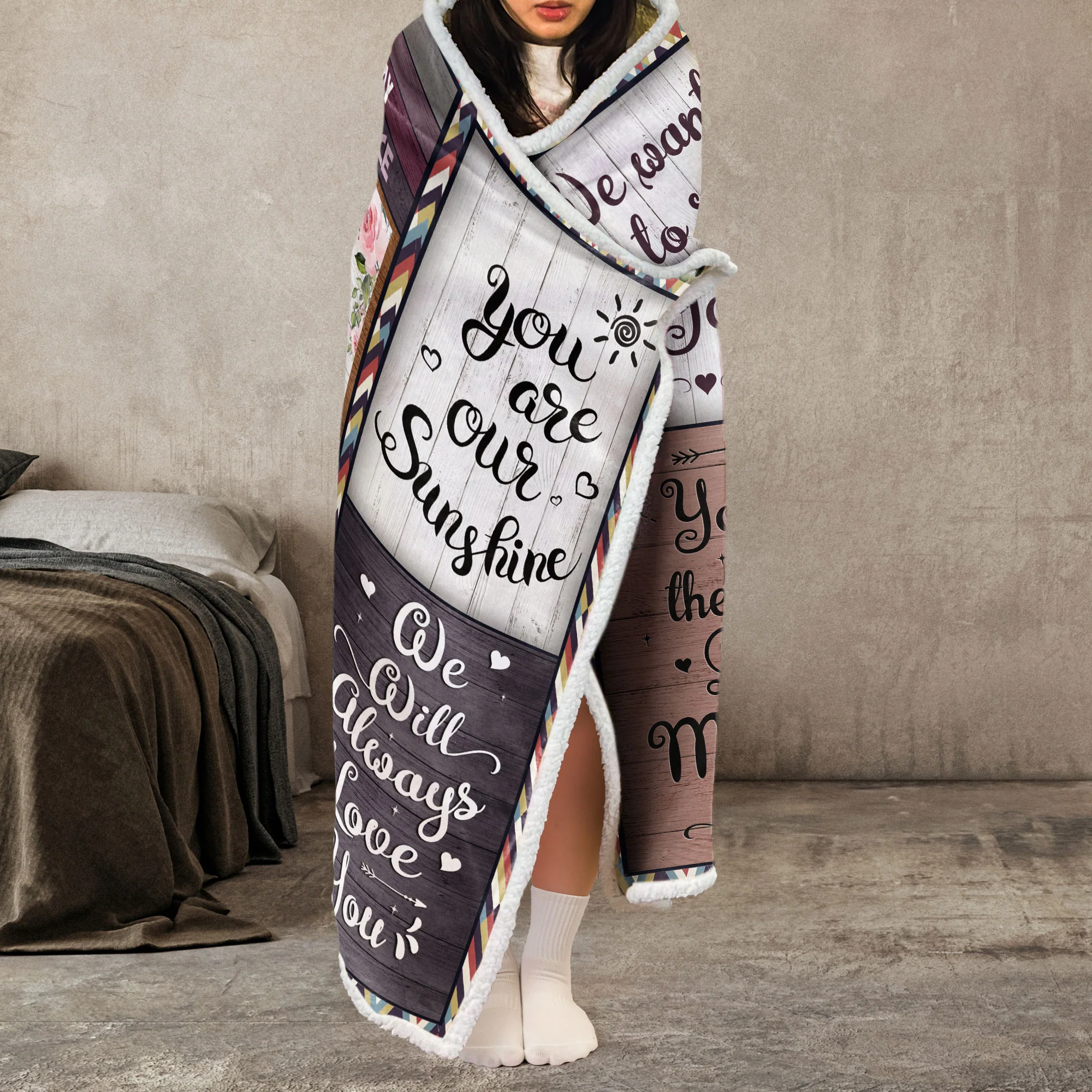You Are The Best Mother Mother's Day Gift - Personalized Wearable Blanket Hoodie - Image 4