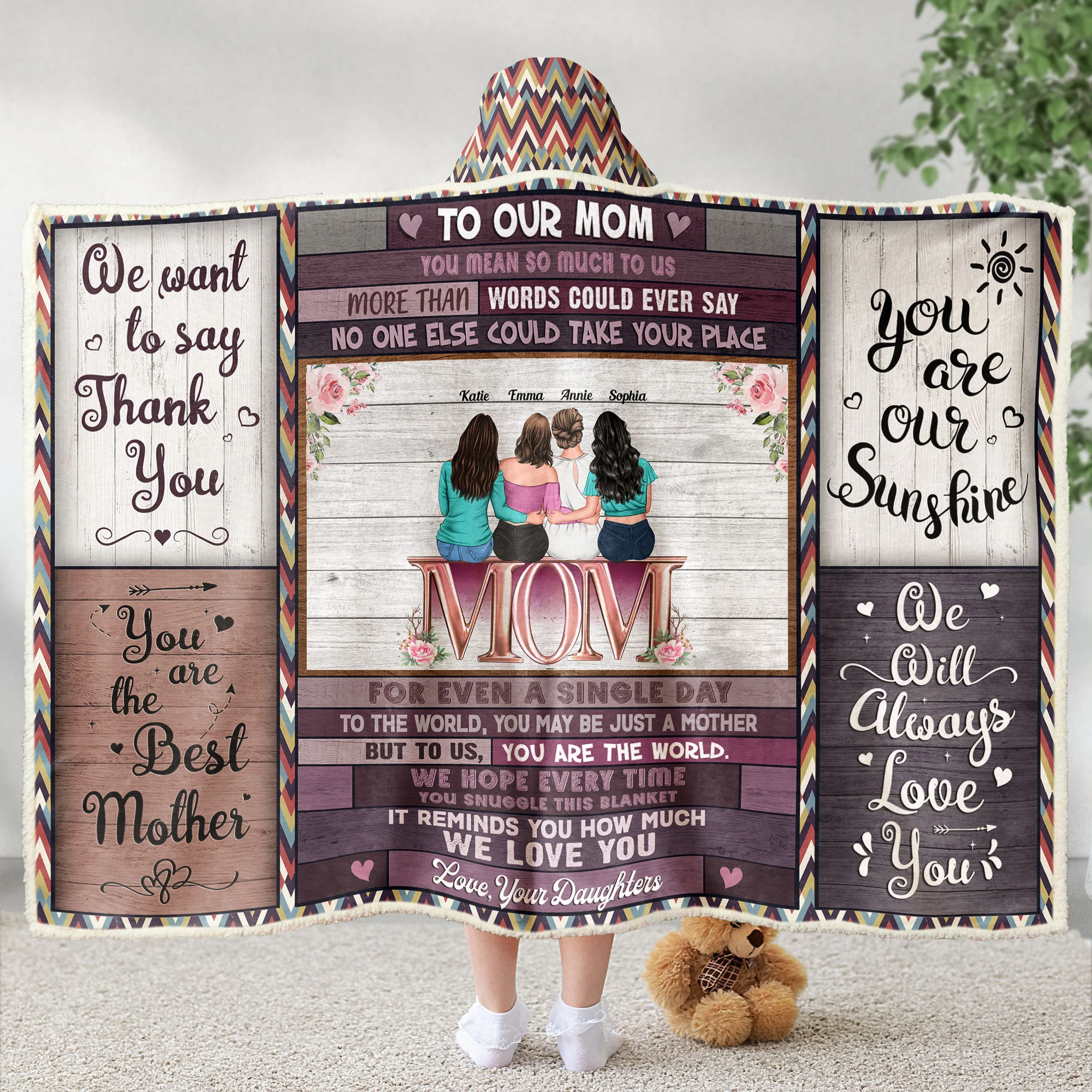 You Are The Best Mother Mother's Day Gift - Personalized Wearable Blanket Hoodie - Image 5