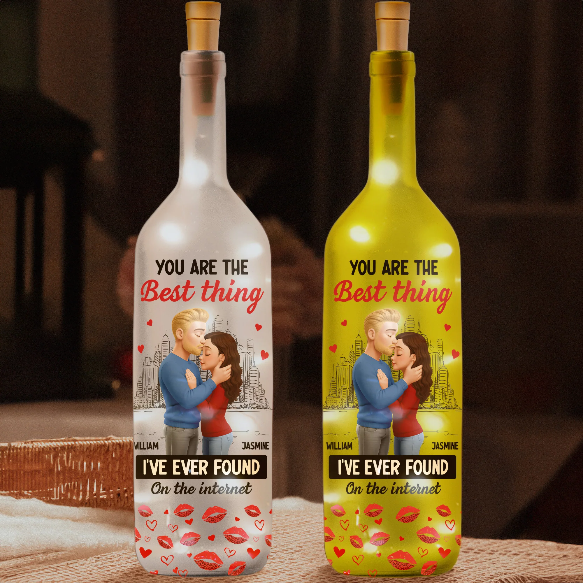 You Are The Best Thing I've Ever Found On The Internet - Personalized Bottle Lamp - Image 2