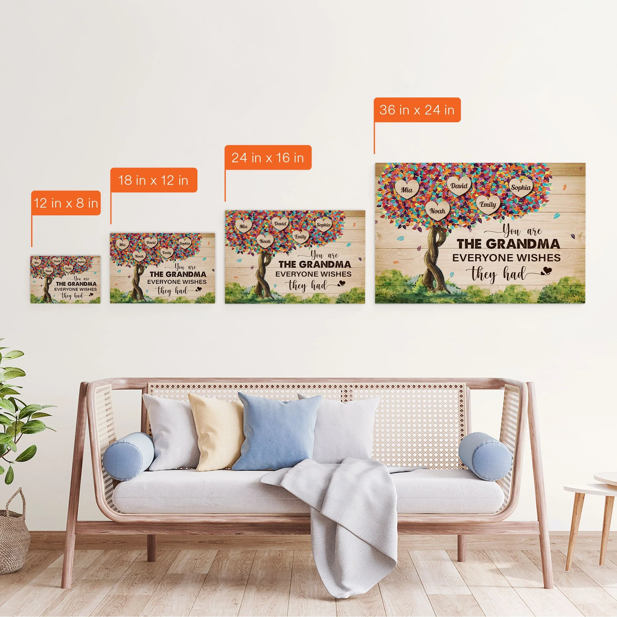 You Are The Grandma Everyone Wishes They Had - Personalized Wrapped Canvas - Image 5