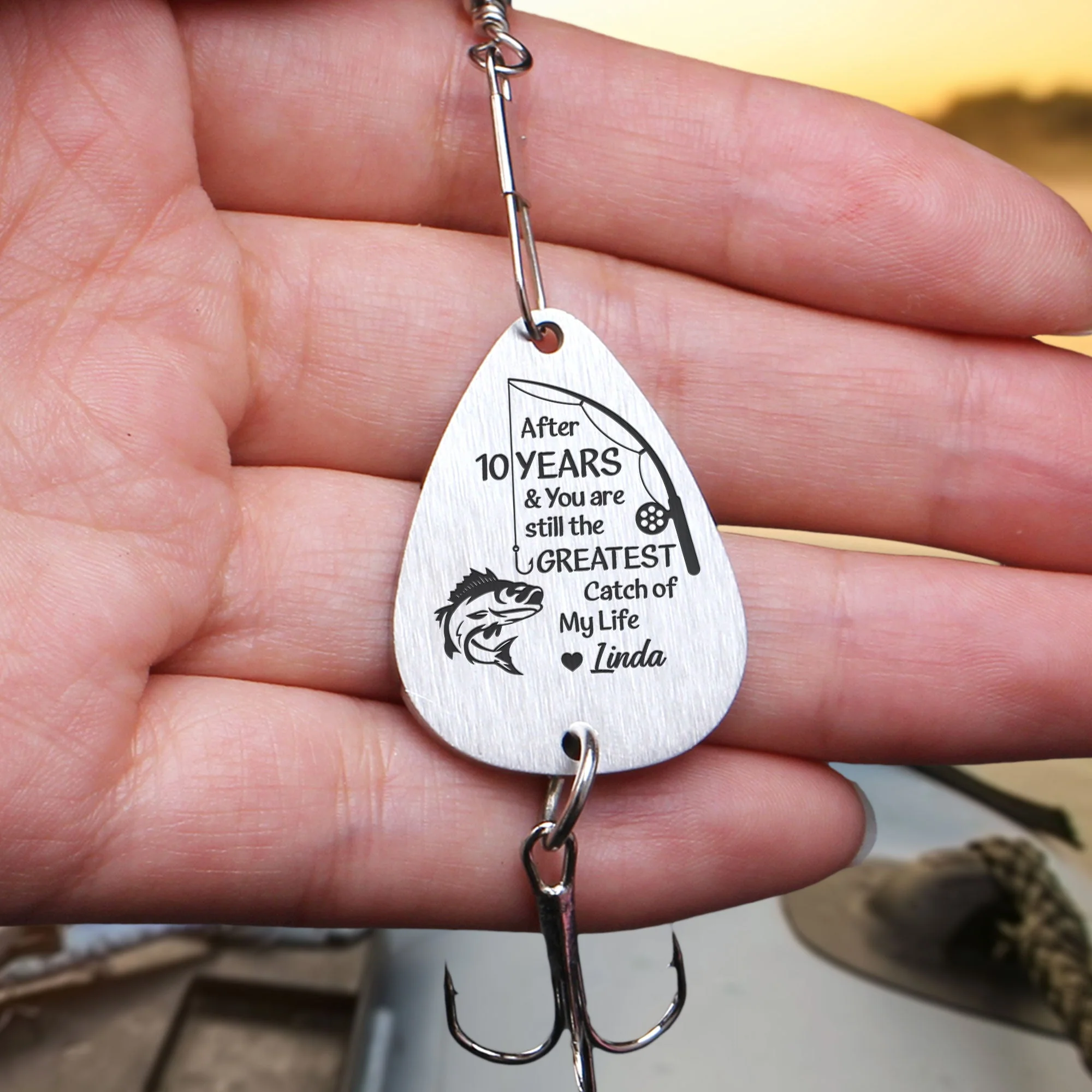 You Are The Greatest Catch Of My Life - Personalized Fishing Lure Keychain - Image 2