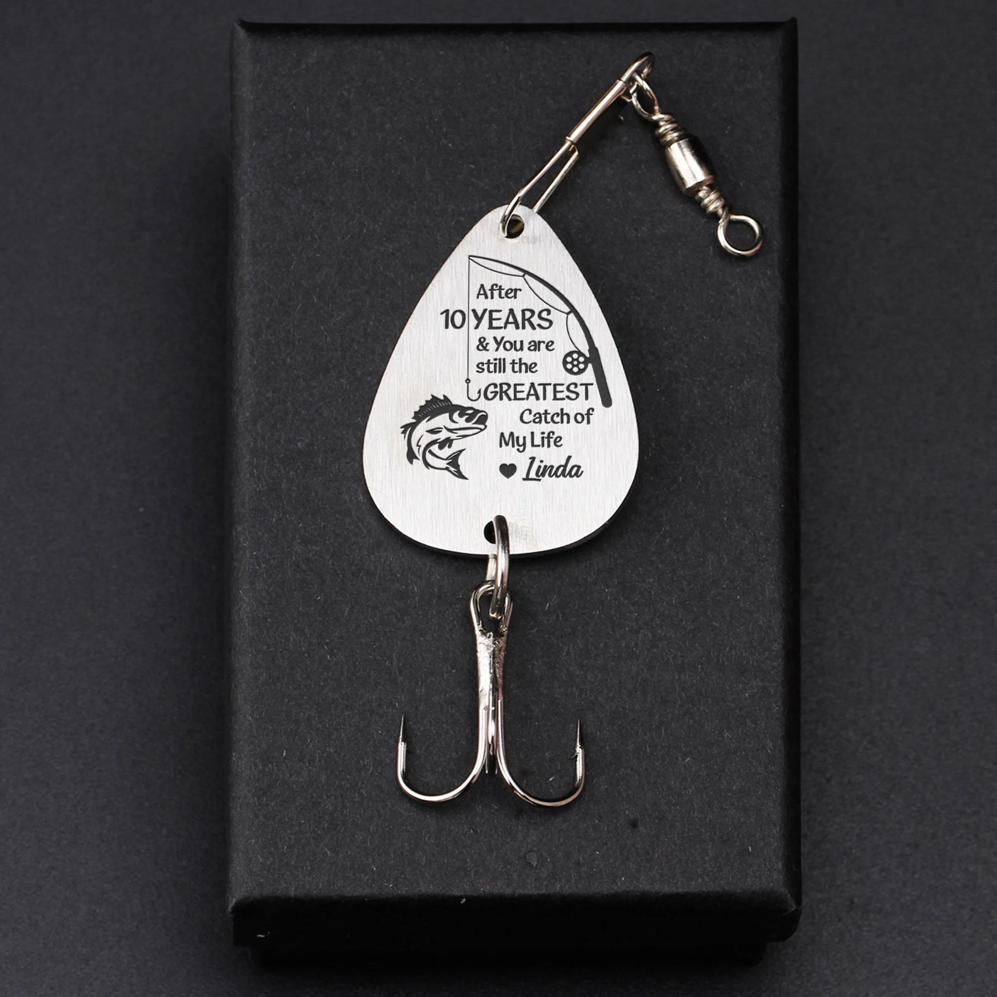 You Are The Greatest Catch Of My Life - Personalized Fishing Lure Keychain - Image 4