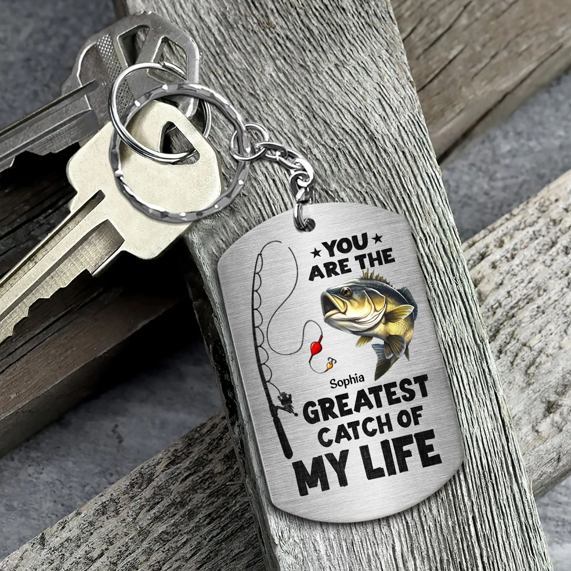 You Are The Greatest Catch Of My Life - Personalized Keychain - Image 3