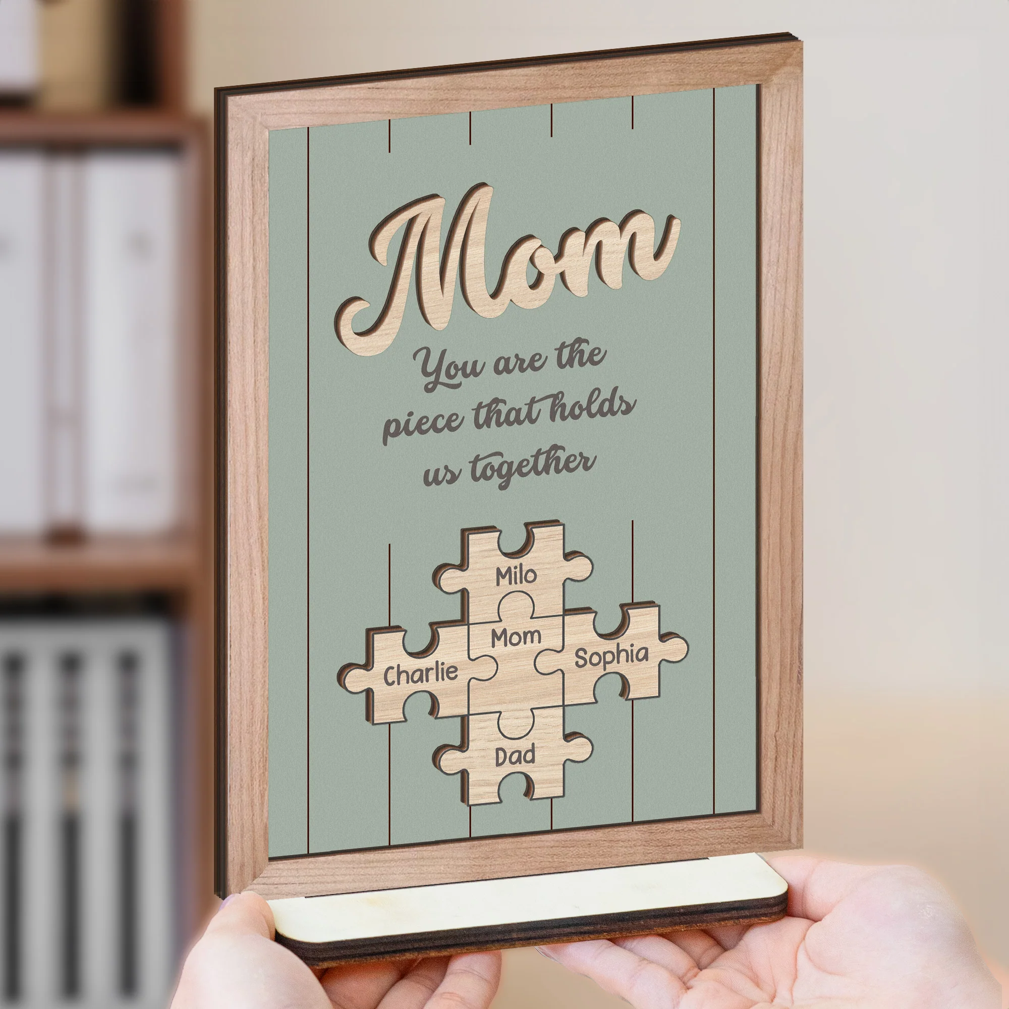 You Are The Piece That Holds Us Together New Version - Personalized Wooden Plaque - Image 3
