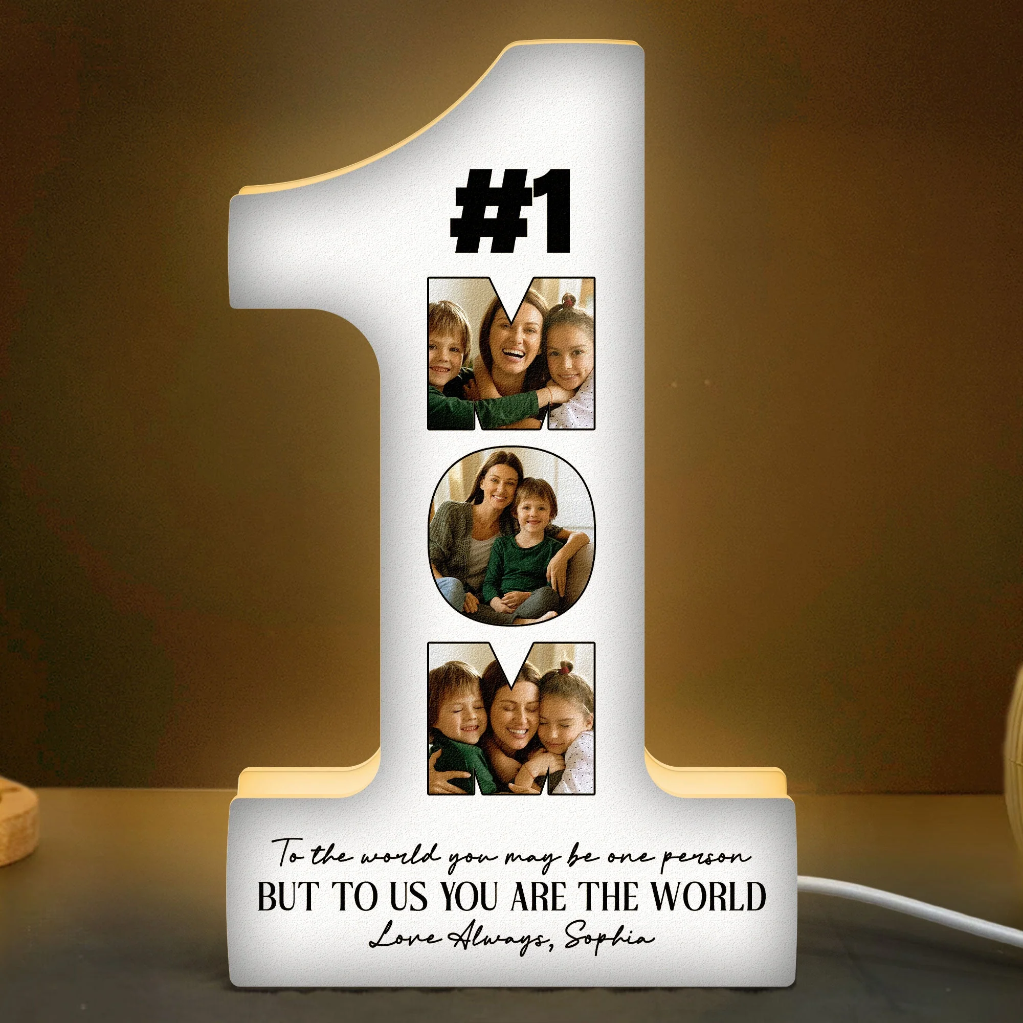 You Are The World - Personalized Photo Light Box - Image 4