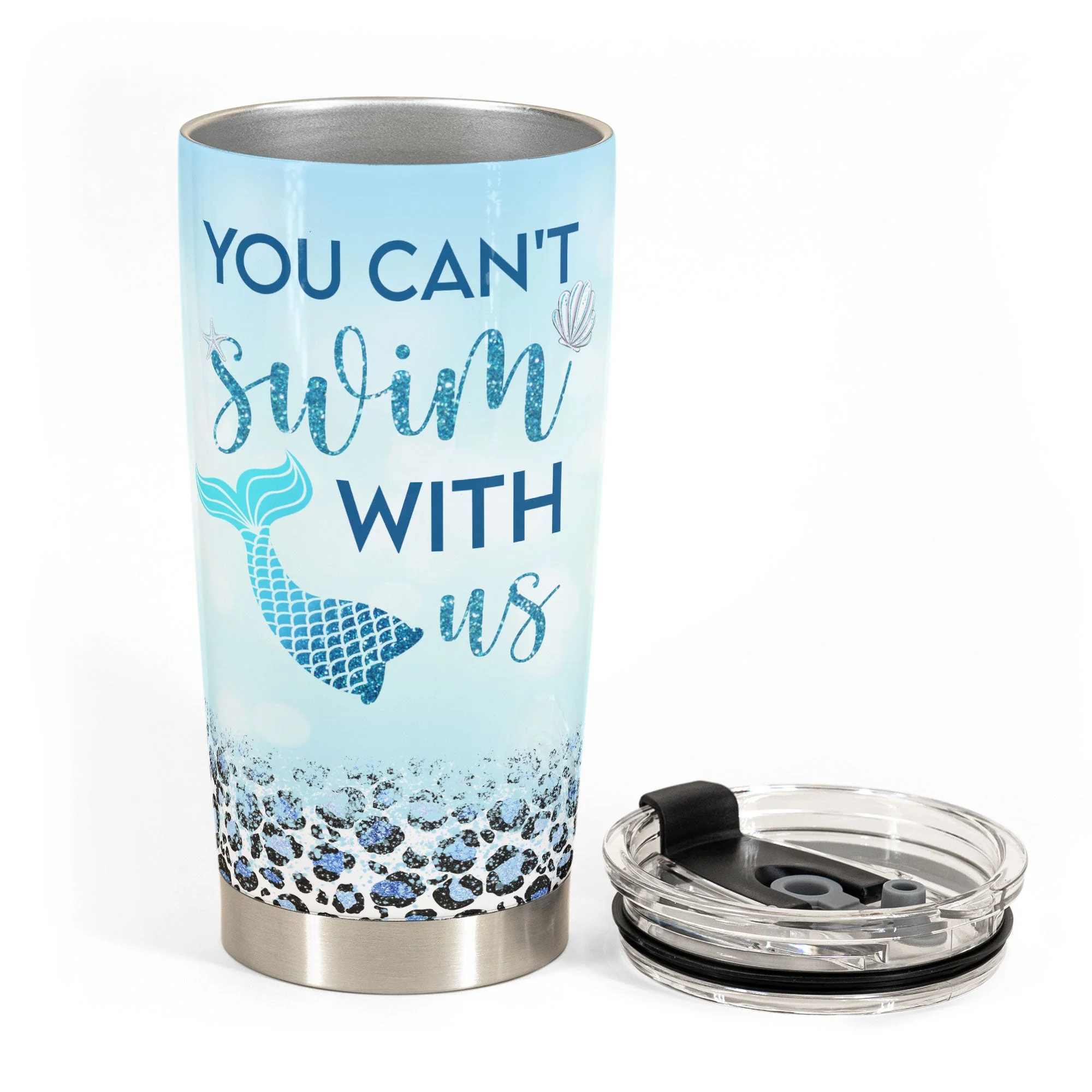 You Can't Swim With Us - Personalized Tumbler Cup - Gift For Friends, Besties, Mermaid, Partying - Image 3