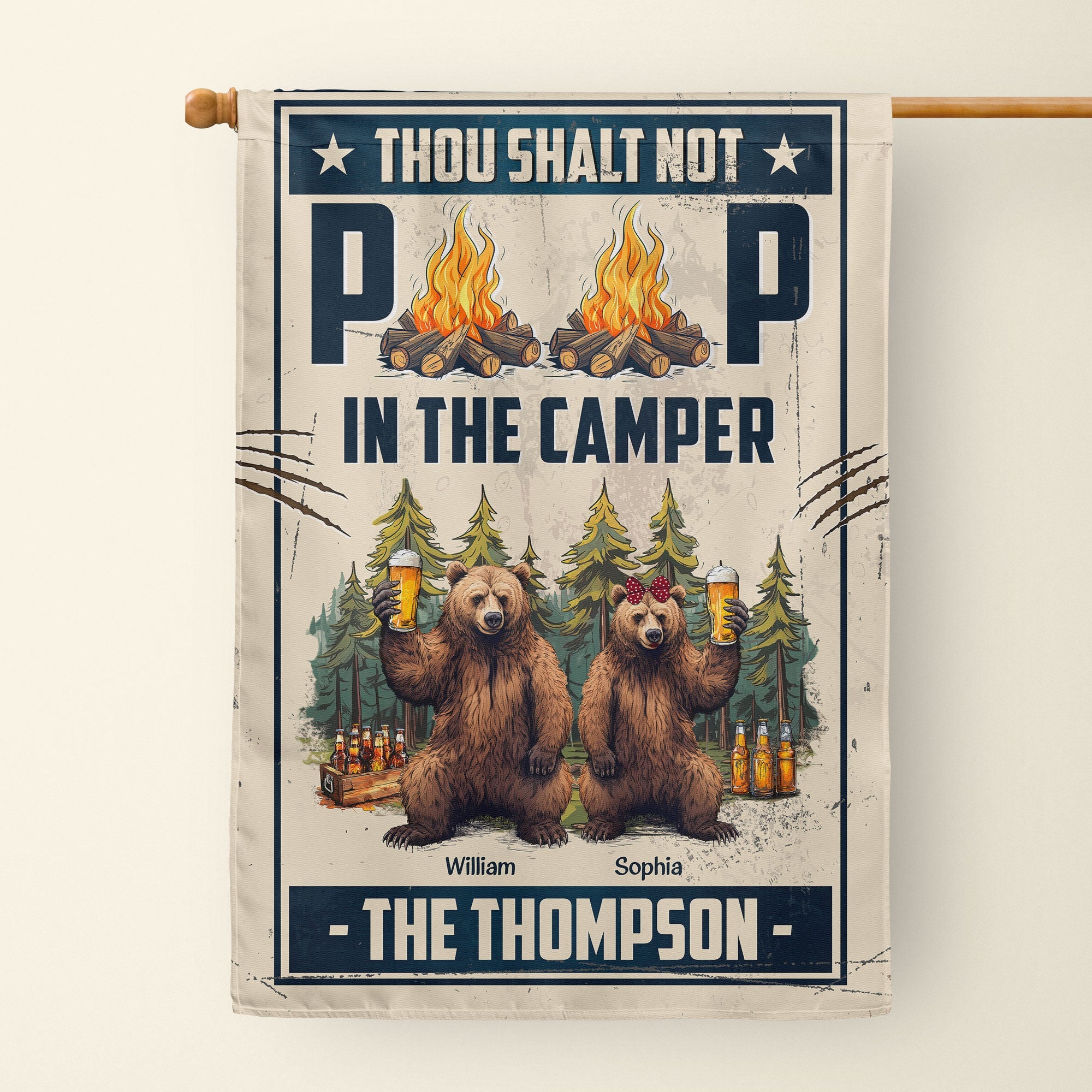 You Don't Have To Be Crazy To Camp With Us - Personalized Flag - Image 12