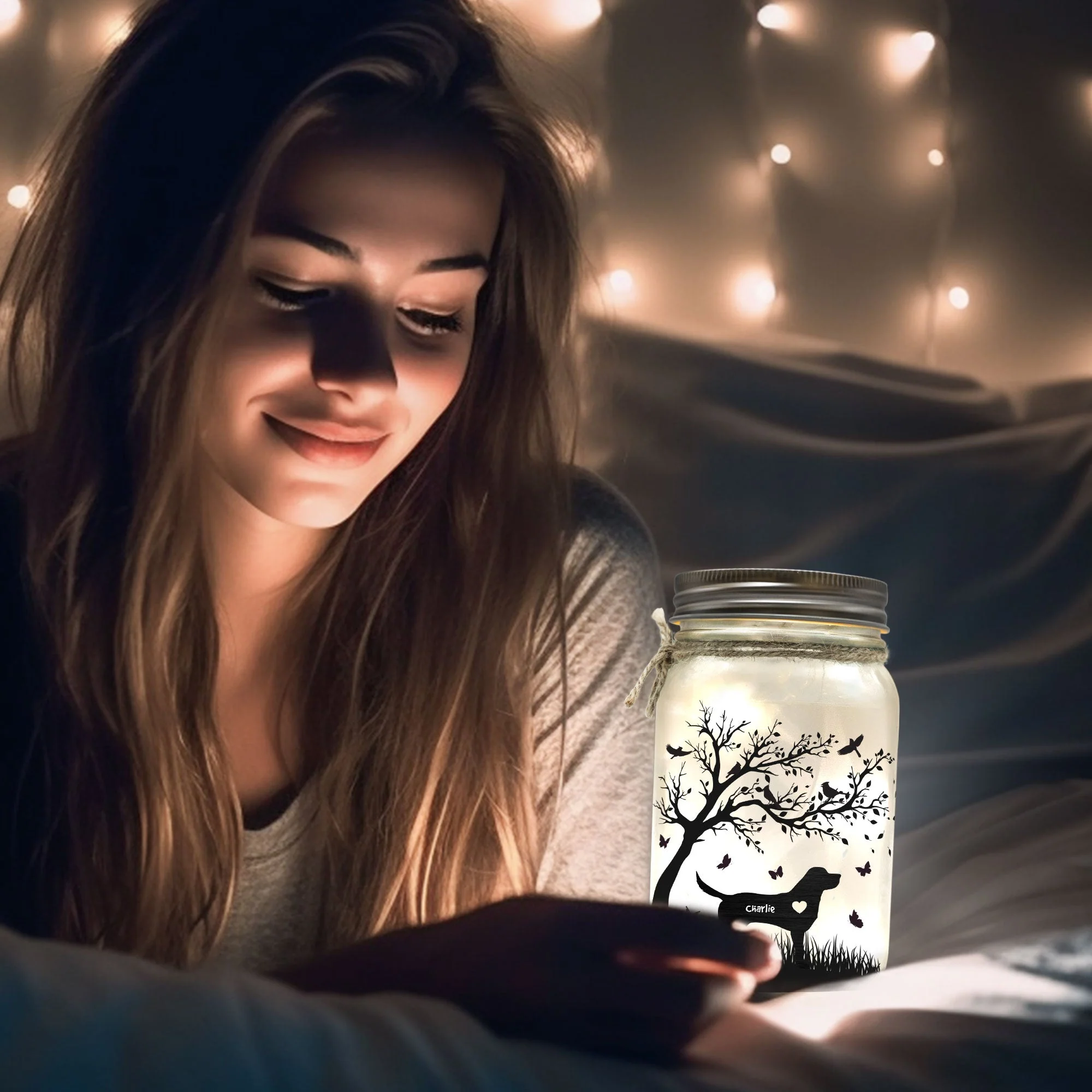 You Have Left My Life But You Will Never Leave My Heart - Personalized Mason Jar Light - Image 4