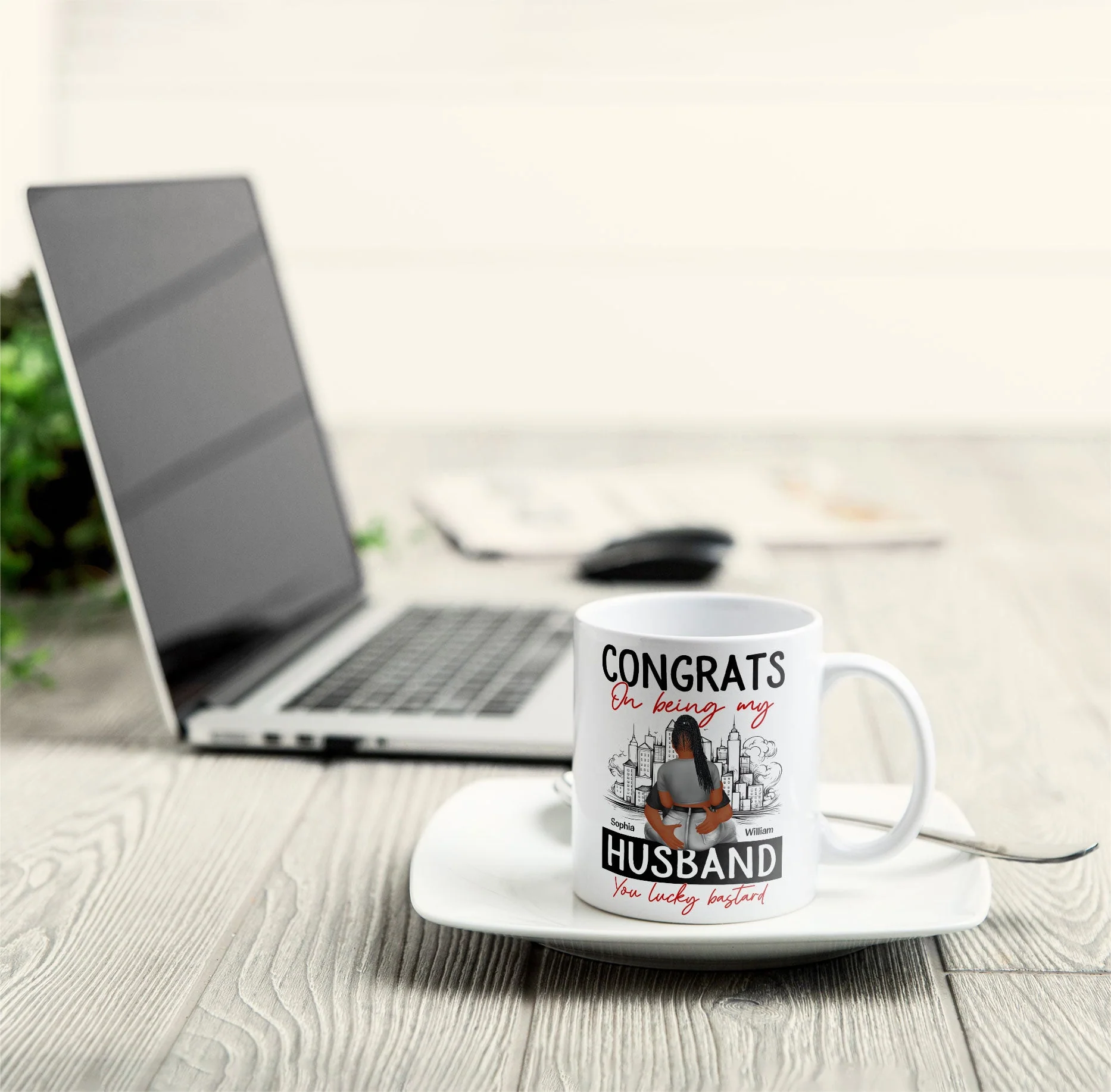 You Lucky Bastard - Personalized Mug - Image 3
