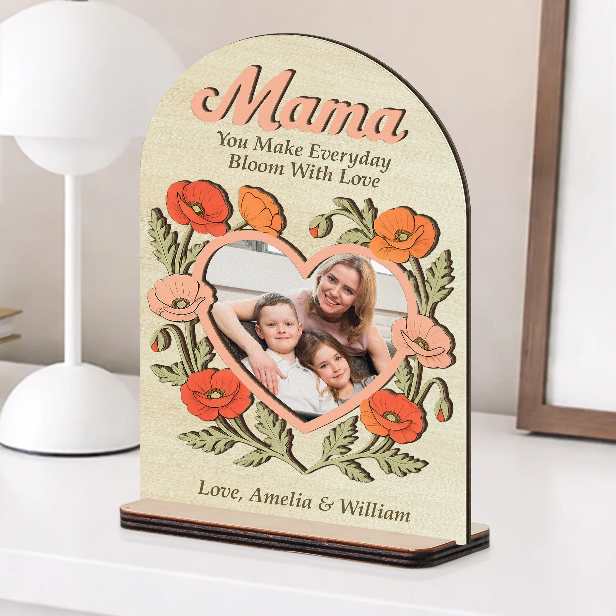 You Make Everyday Bloom With Love - Personalized Wooden Plaque - Image 2