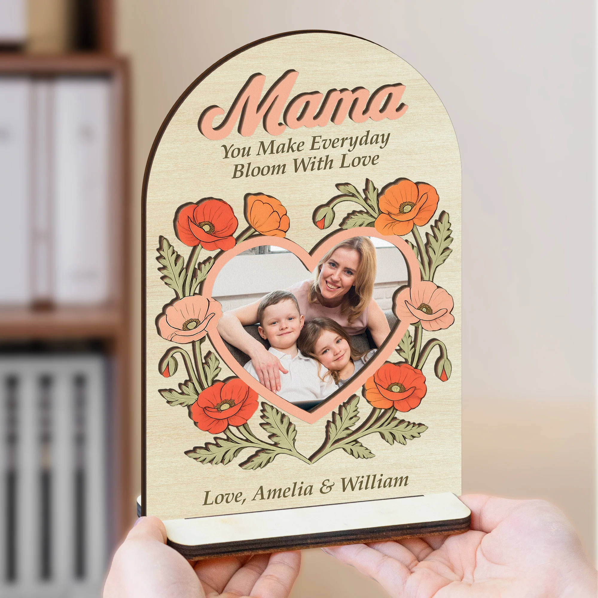 You Make Everyday Bloom With Love - Personalized Wooden Plaque - Image 4