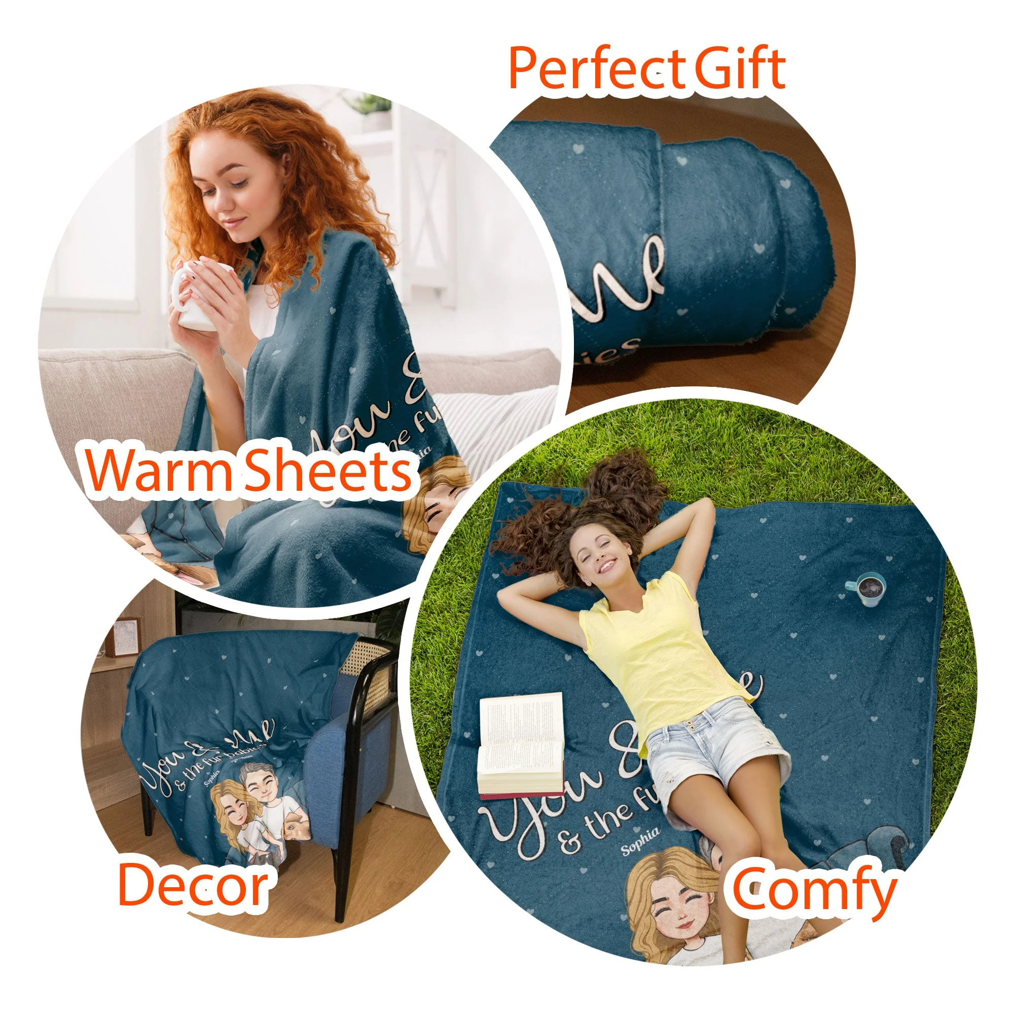 You Me And Fur Babies - Personalized Blanket - Image 6