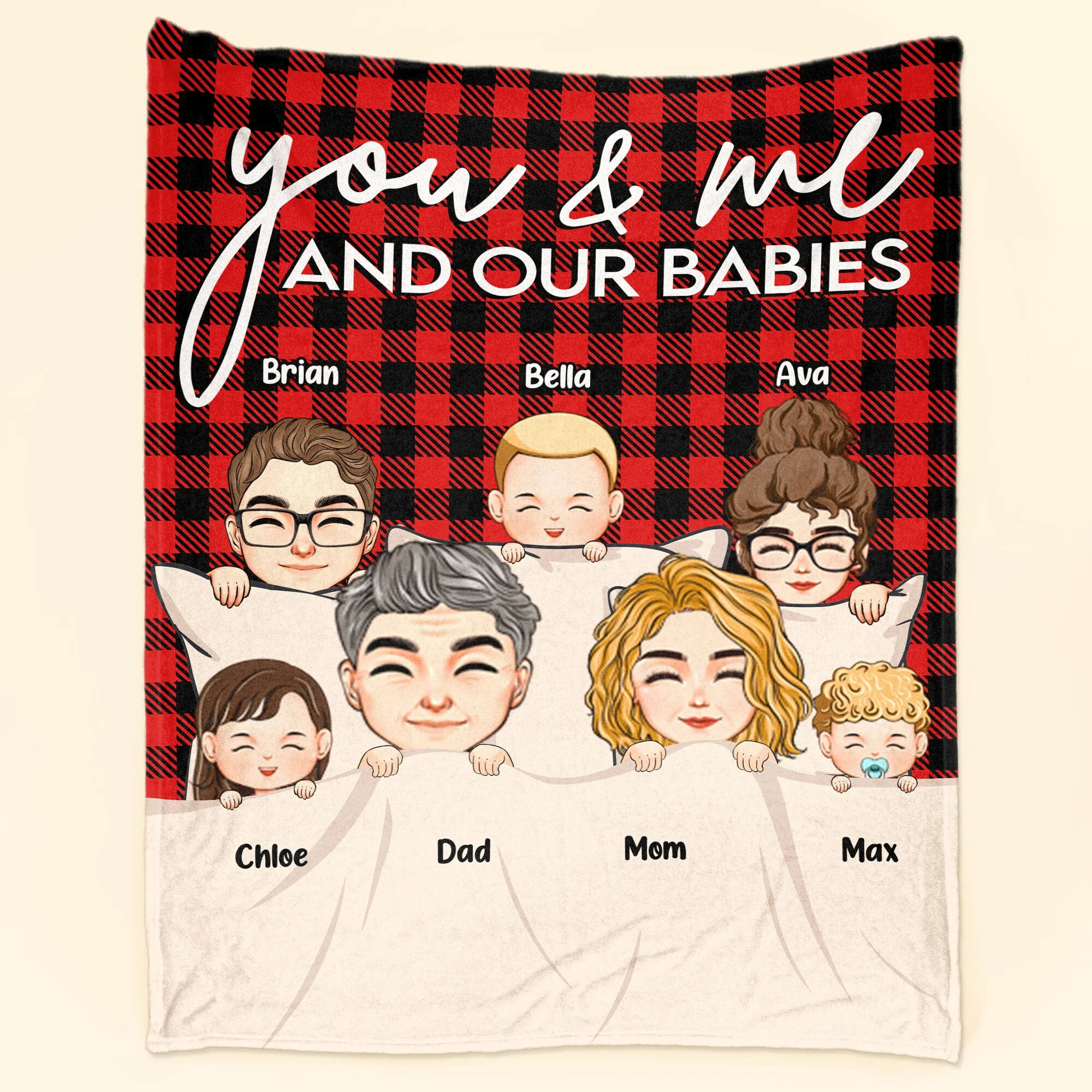 You & Me And Our Babies - Personalized Blanket