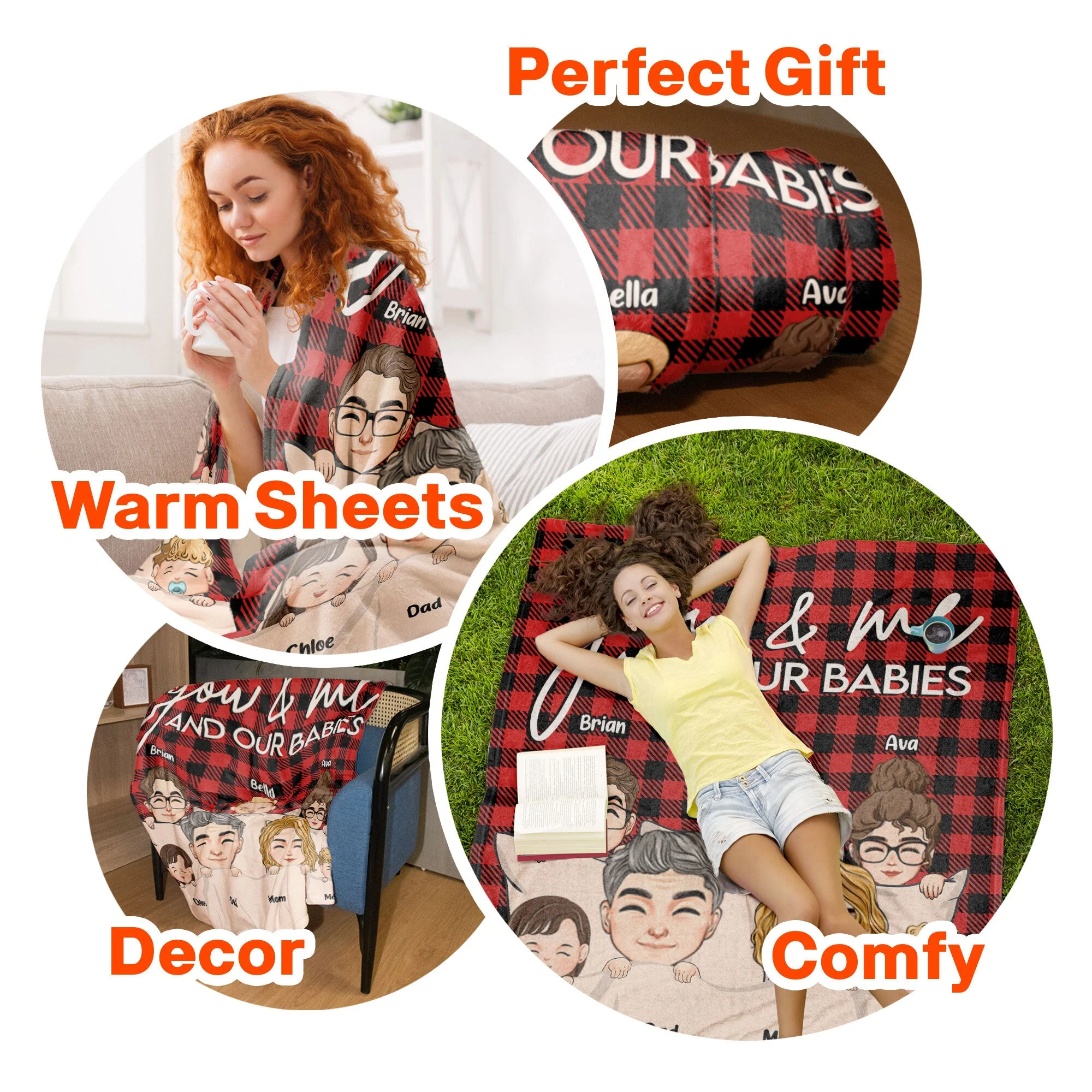 You & Me And Our Babies - Personalized Blanket - Image 6