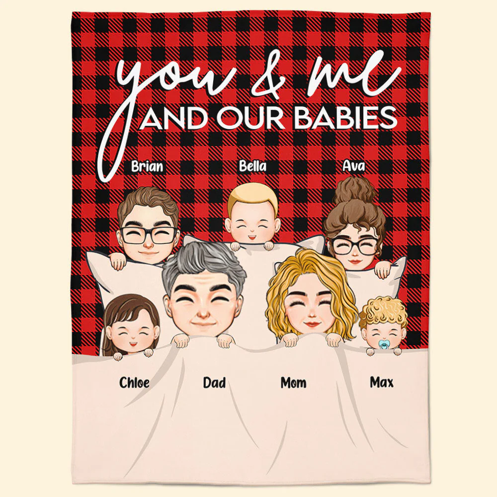 You & Me And Our Babies - Personalized Blanket - Image 7