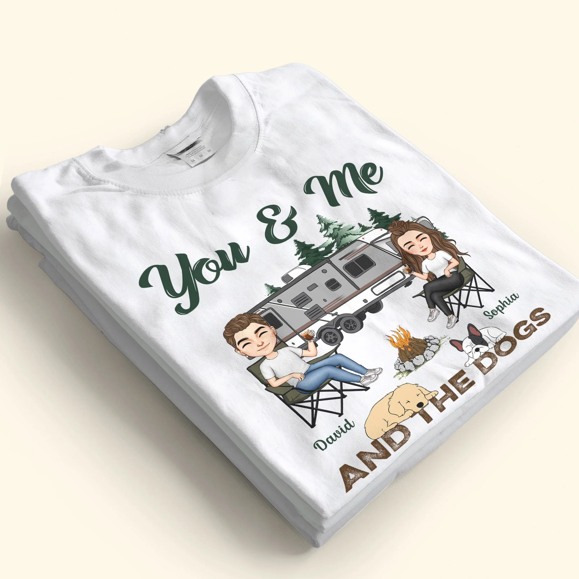 You & Me And The Dogs - Sleeping Dog - Personalized Shirt - Image 2