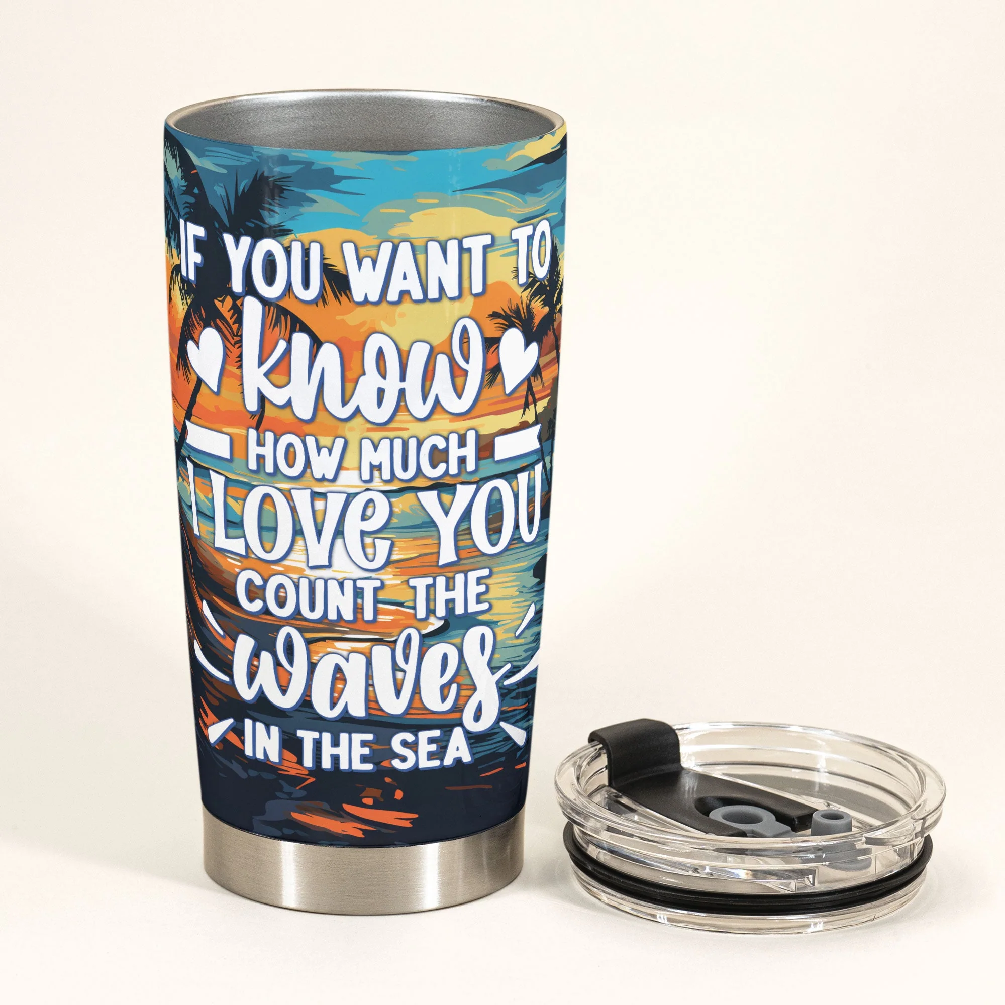 You & Me And The Sea - Personalized Tumbler Cup - Image 4