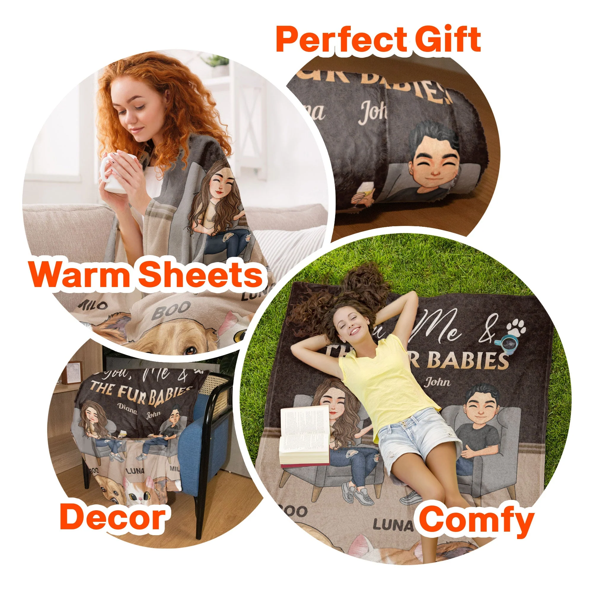 You Me Our Fur Babies - Personalized Blanket- Home Decor Anniversary Gifts For Husband, Wife, Couple - Image 6