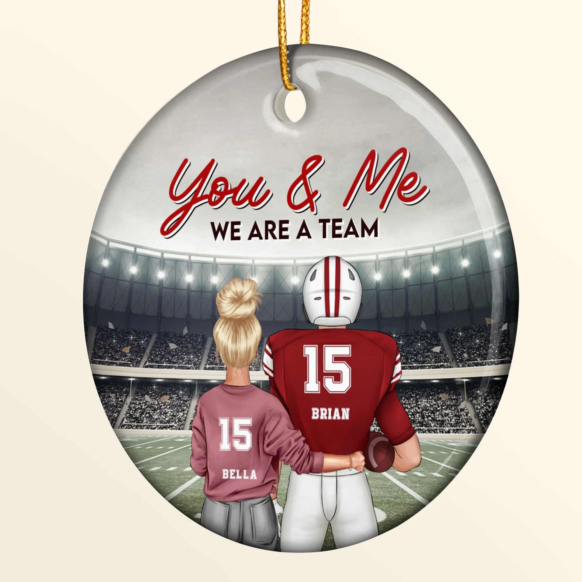 You & Me We Are A Team - Personalized Ceramic Ornament - Image 5