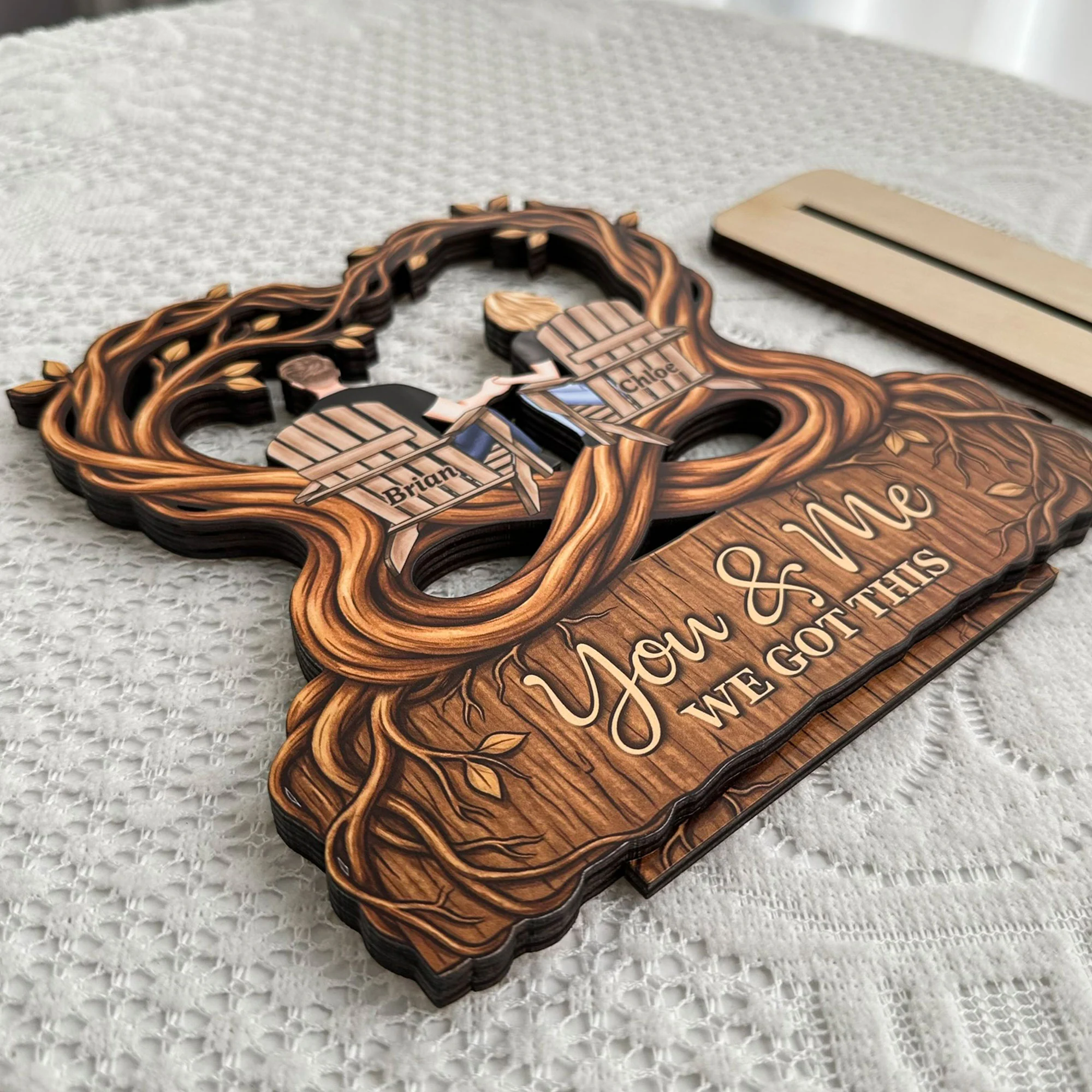 You & Me We Got This - Anniversary Romantic Gifts For Her, Him - Personalized Wooden Plaque - Image 4