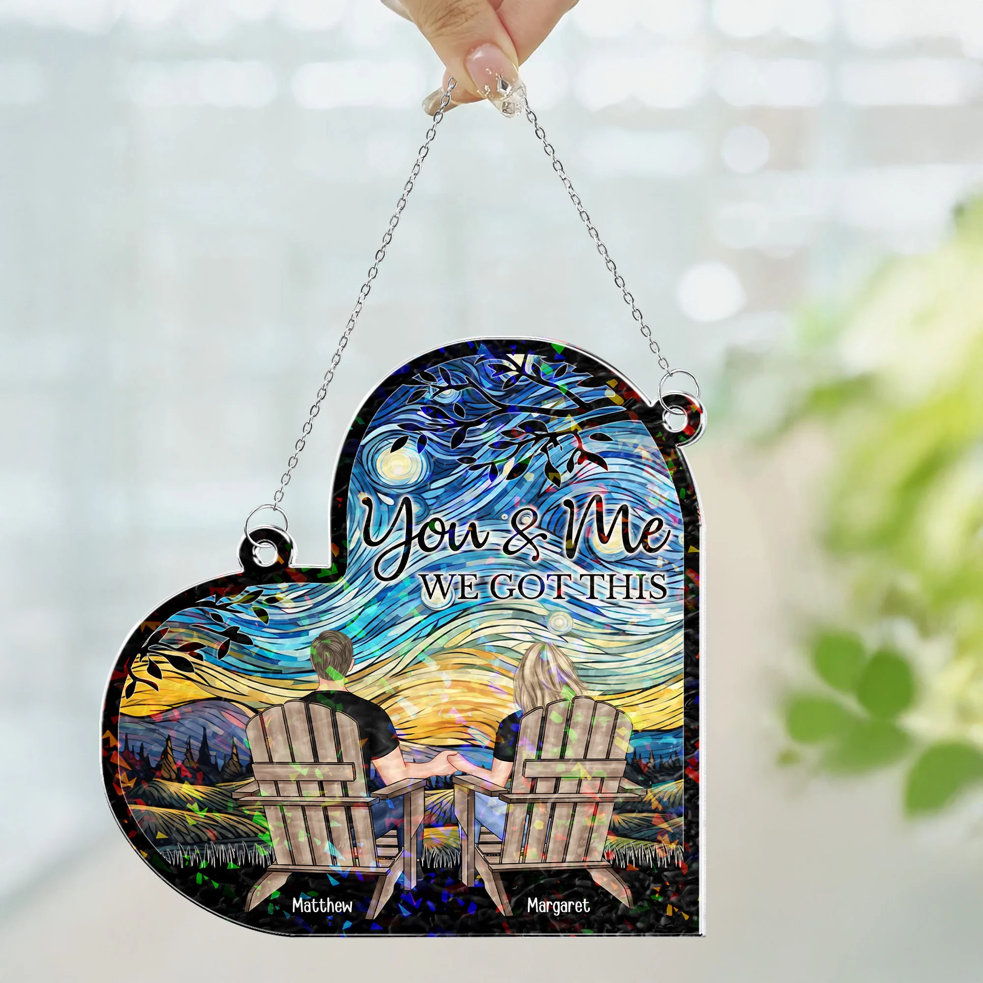 You & Me We Got This Couple Gift Anniversary Gift - Personalized Window Corner Suncatcher - Image 4