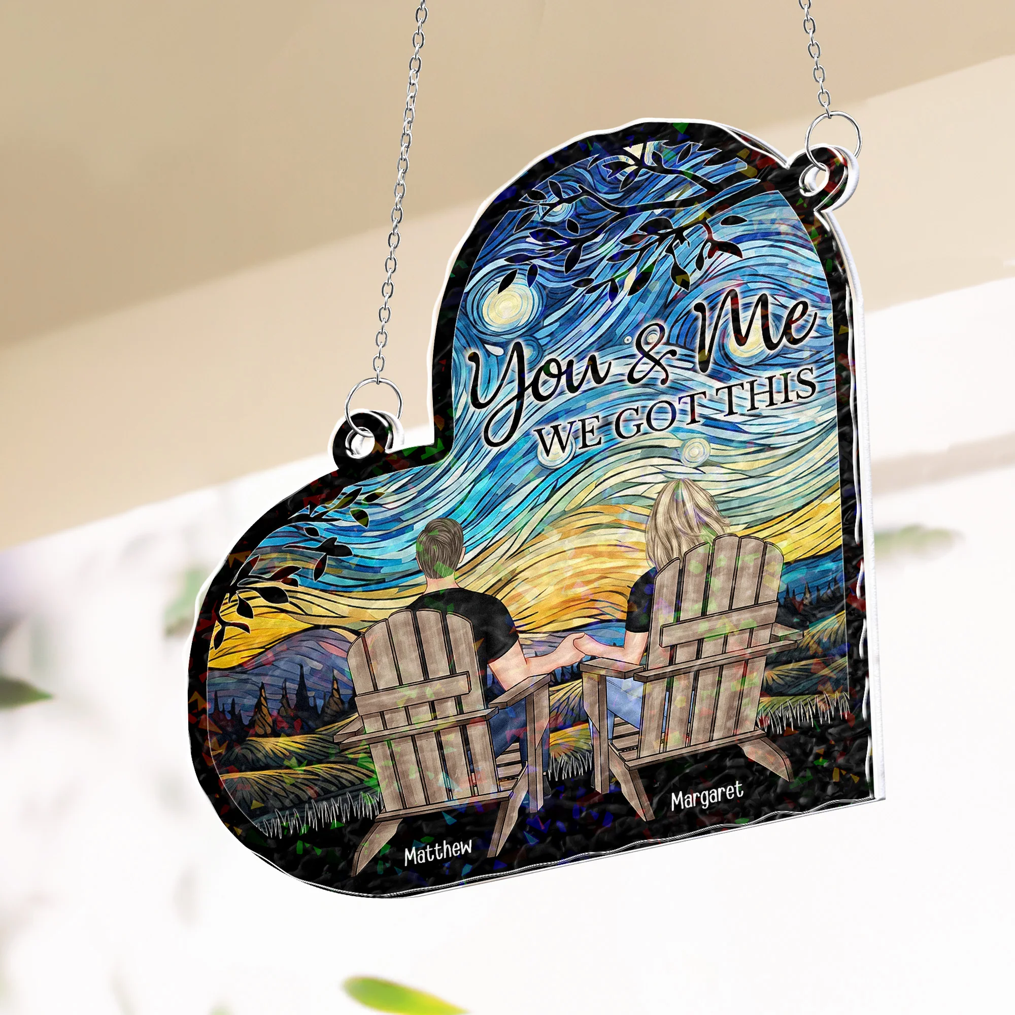 You & Me We Got This Couple Gift Anniversary Gift - Personalized Window Corner Suncatcher - Image 5