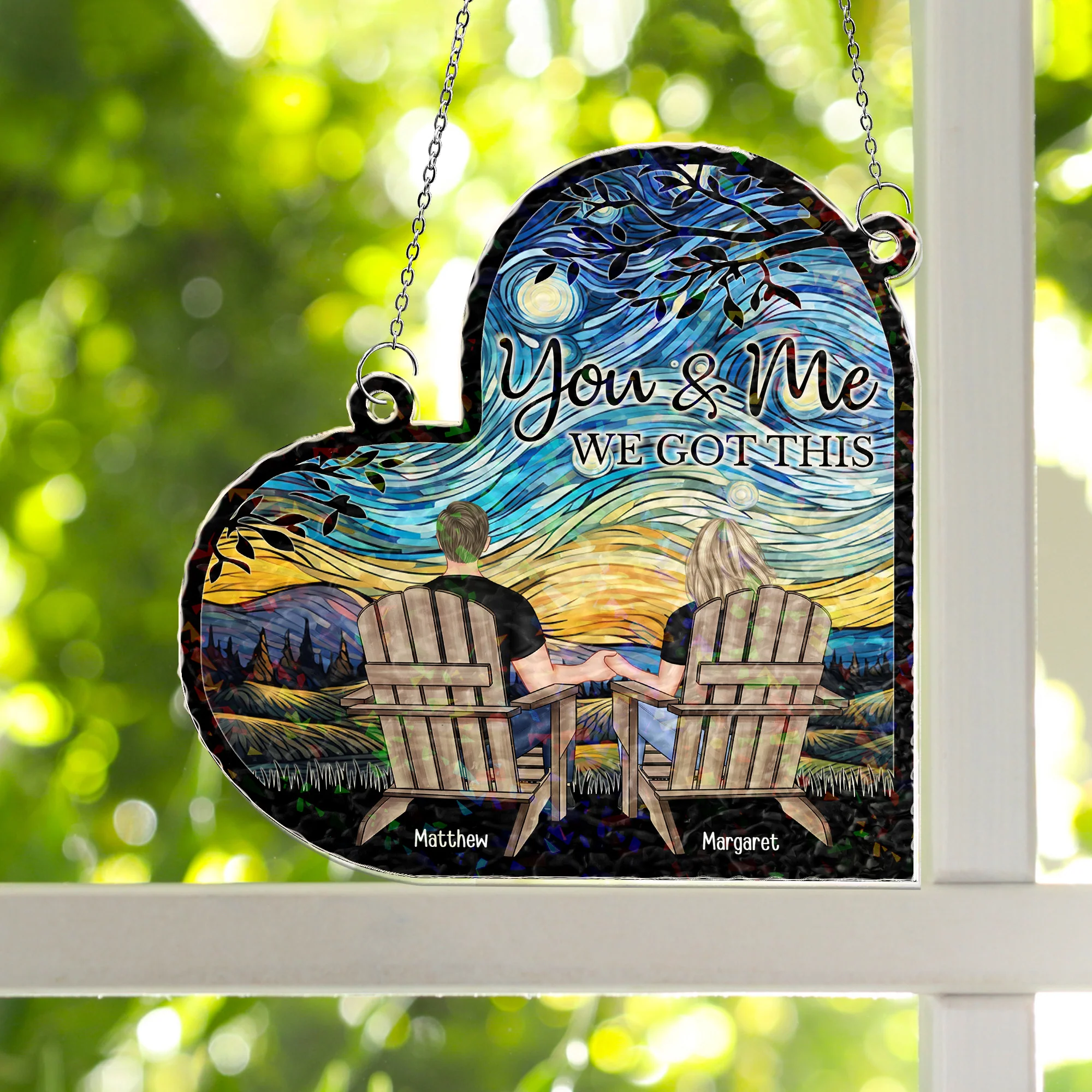 You & Me We Got This Couple Gift Anniversary Gift - Personalized Window Corner Suncatcher - Image 7