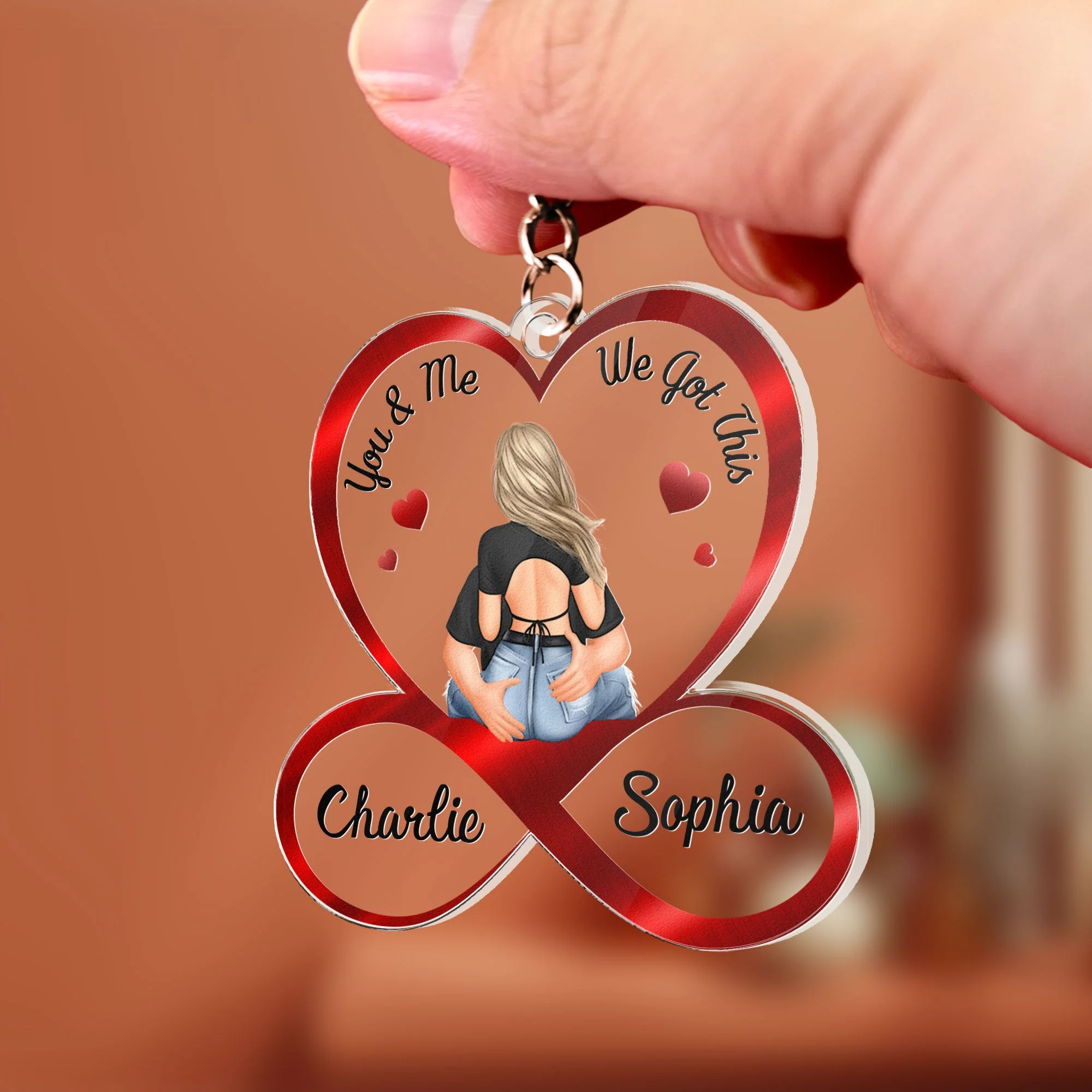 You & Me We Got This Couples - Personalized Acrylic Keychain - Image 4