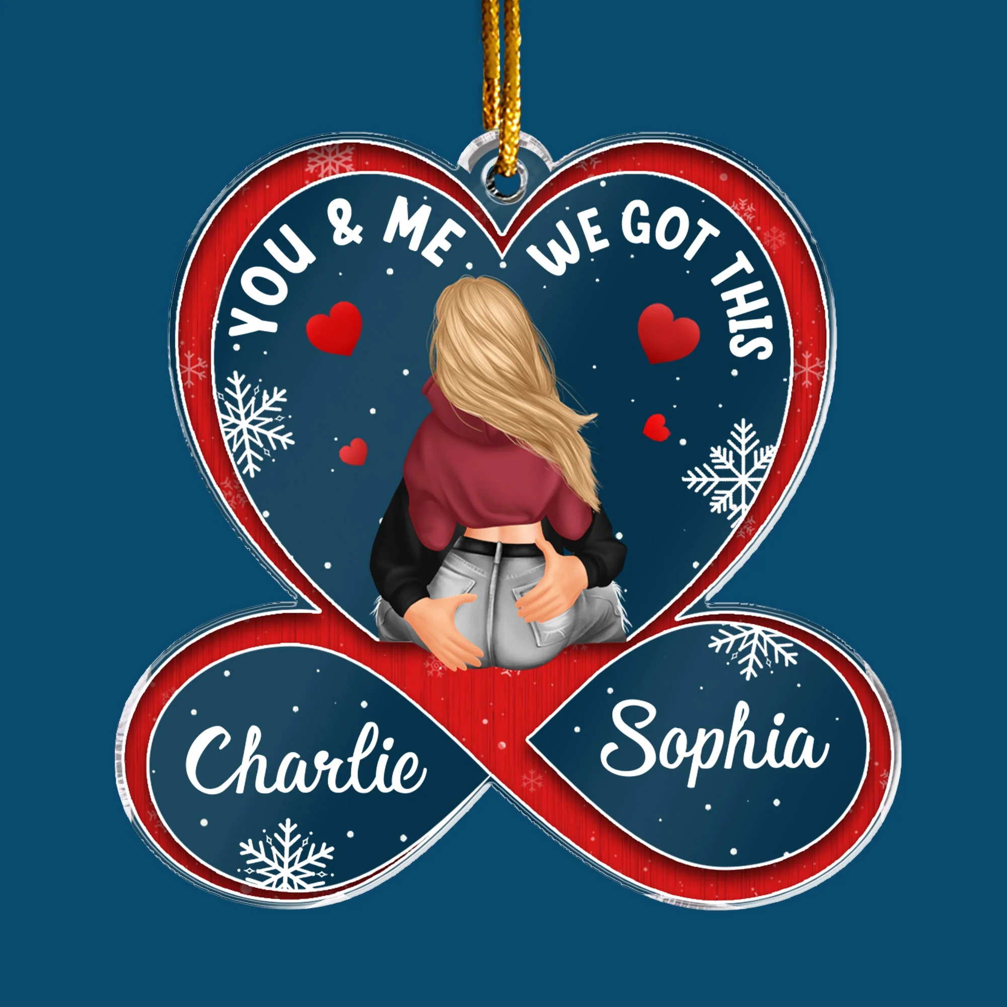 You & Me We Got This Couples - Personalized Infinity Shaped Acrylic Ornament - Image 4