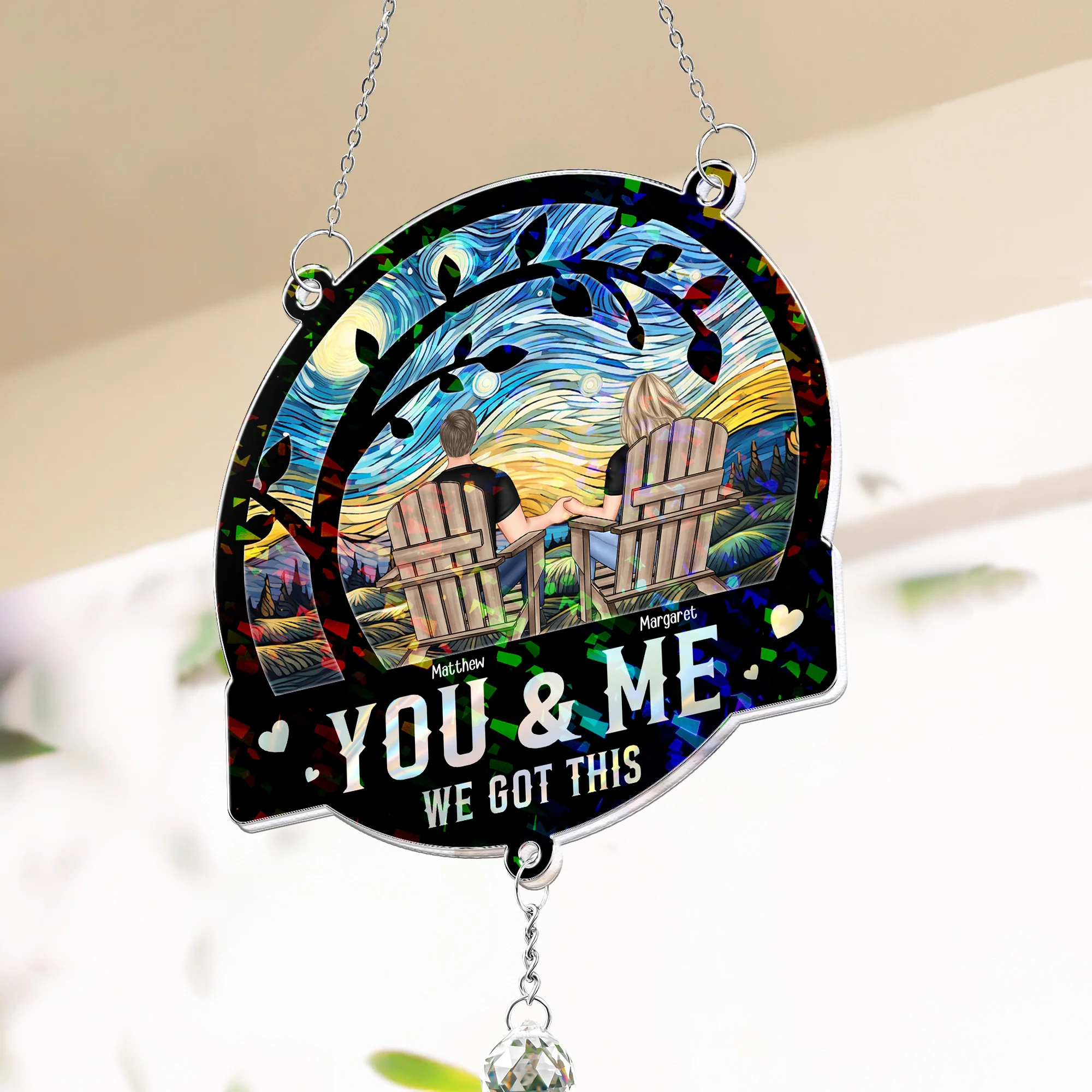 You & Me We Got This - Personalized Acrylic Suncatcher With Crystal Ball Prism - Image 2