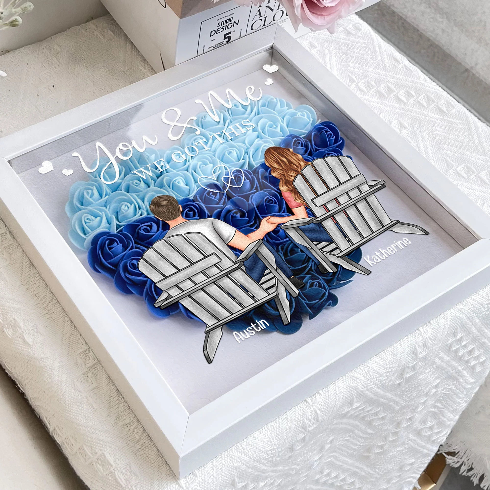 You & Me We Got This - Personalized Flower Shadow Box - Image 4