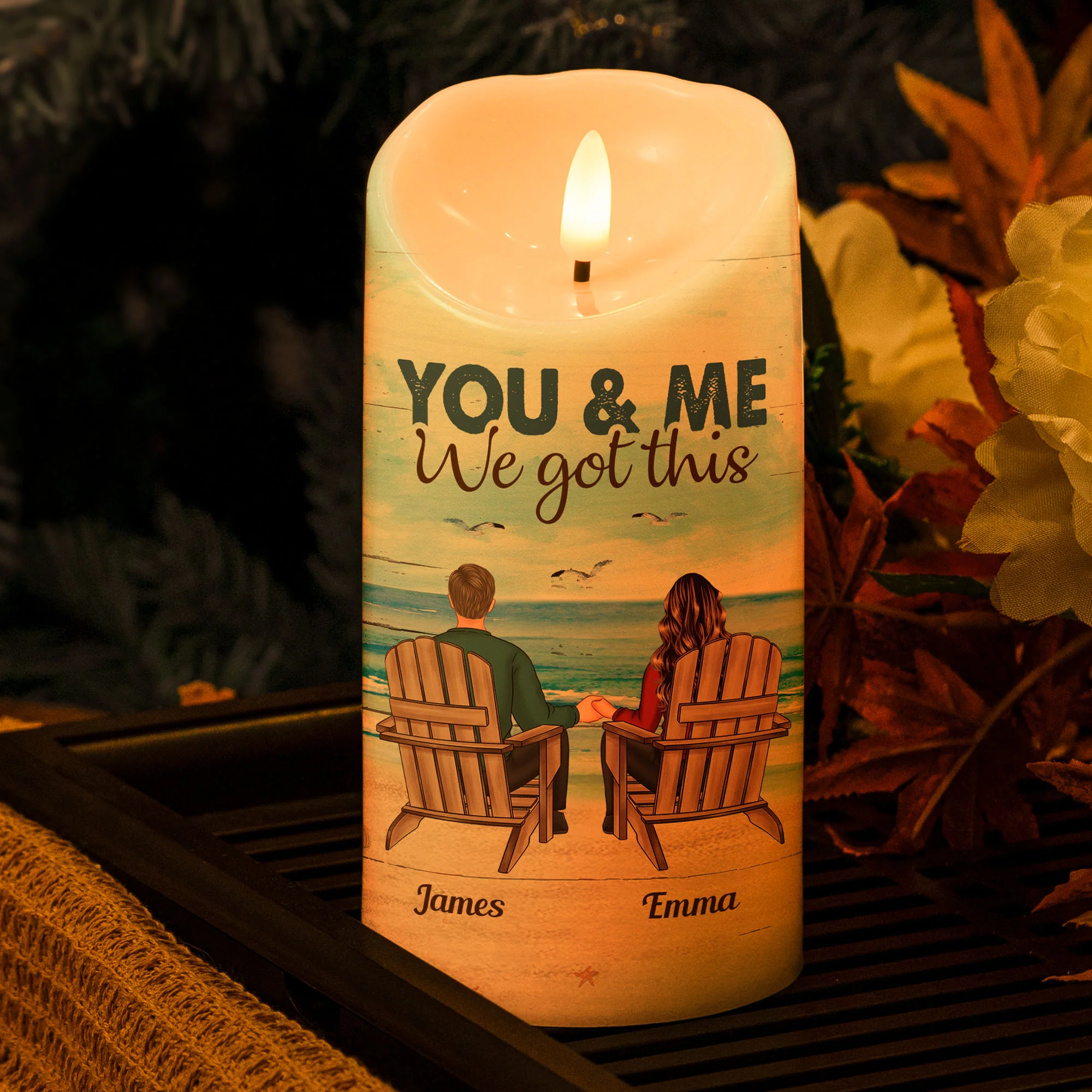 You & Me We Got This - Personalized LED Candle - Image 2