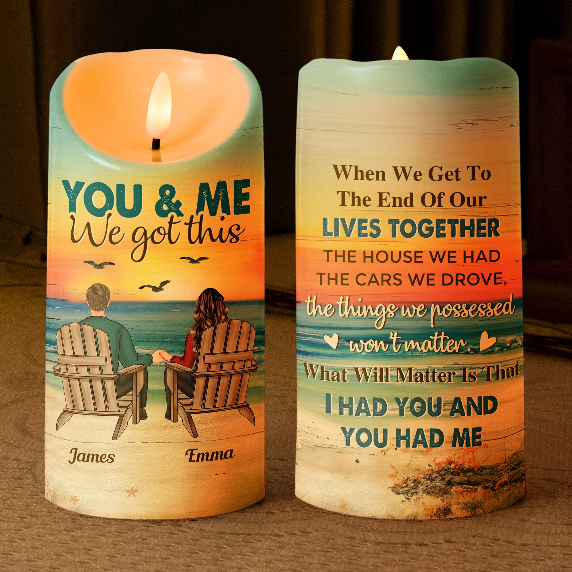 You & Me We Got This - Personalized LED Candle - Image 3