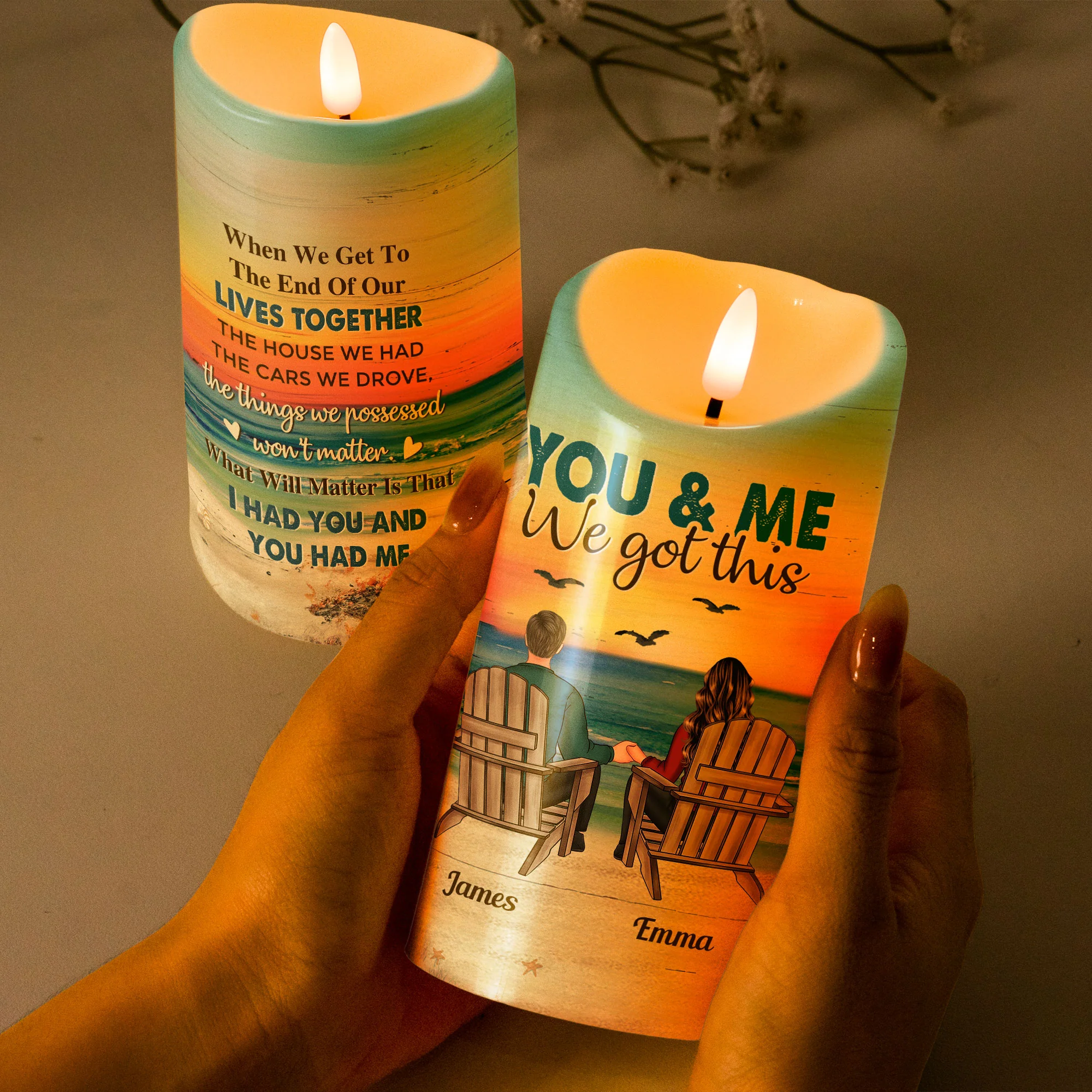 You & Me We Got This - Personalized LED Candle - Image 4