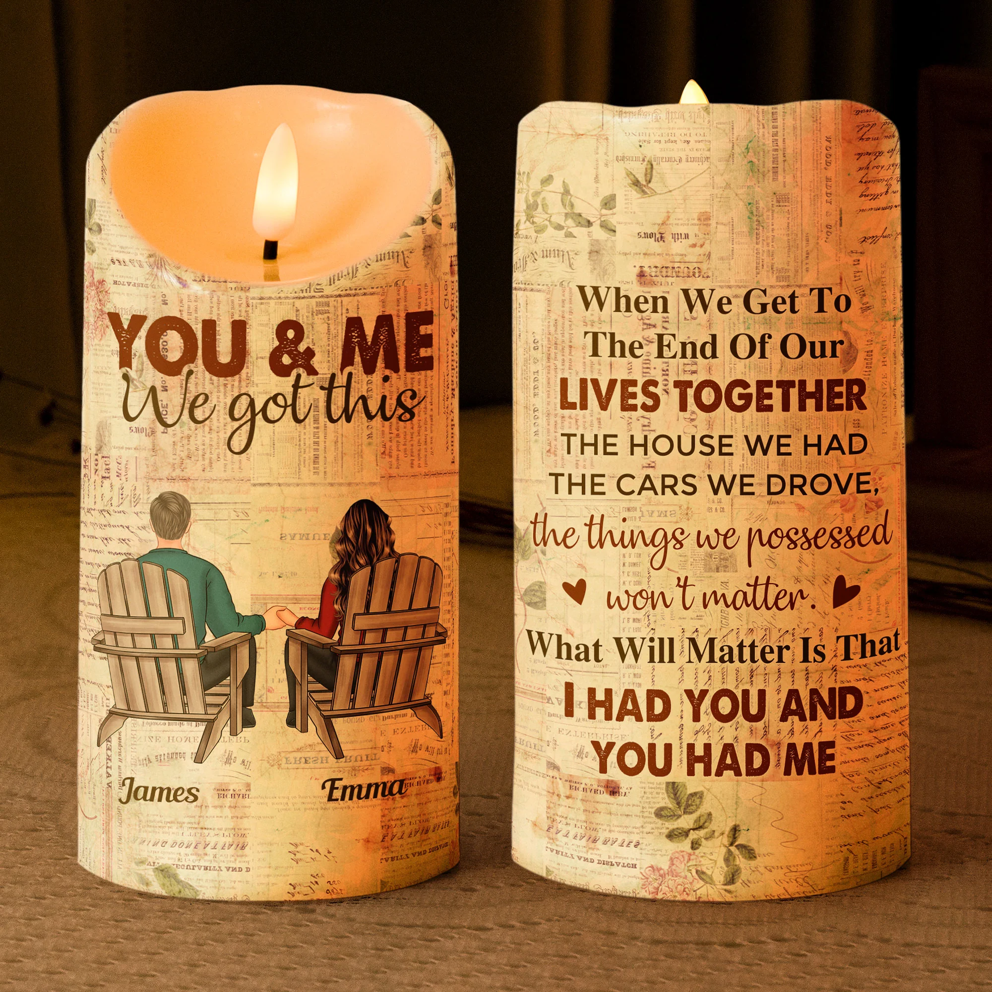 You & Me We Got This - Personalized LED Candle - Image 5