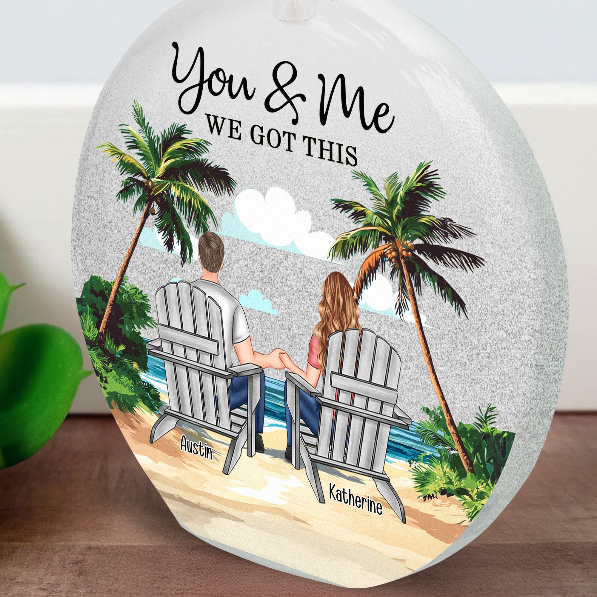 You & Me We Got This - Personalized Round Flat Bottle Light - Image 2