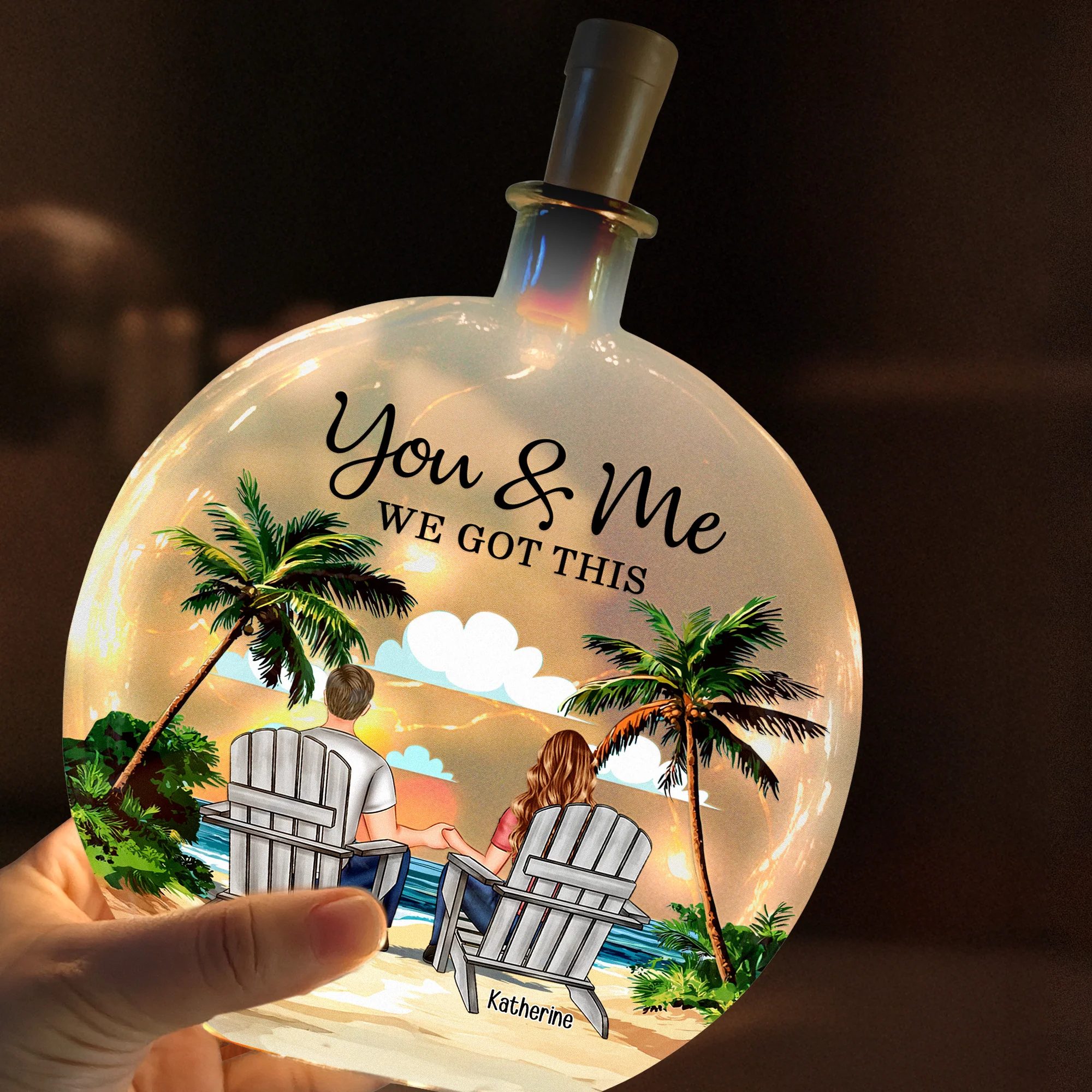 You & Me We Got This - Personalized Round Flat Bottle Light - Image 4