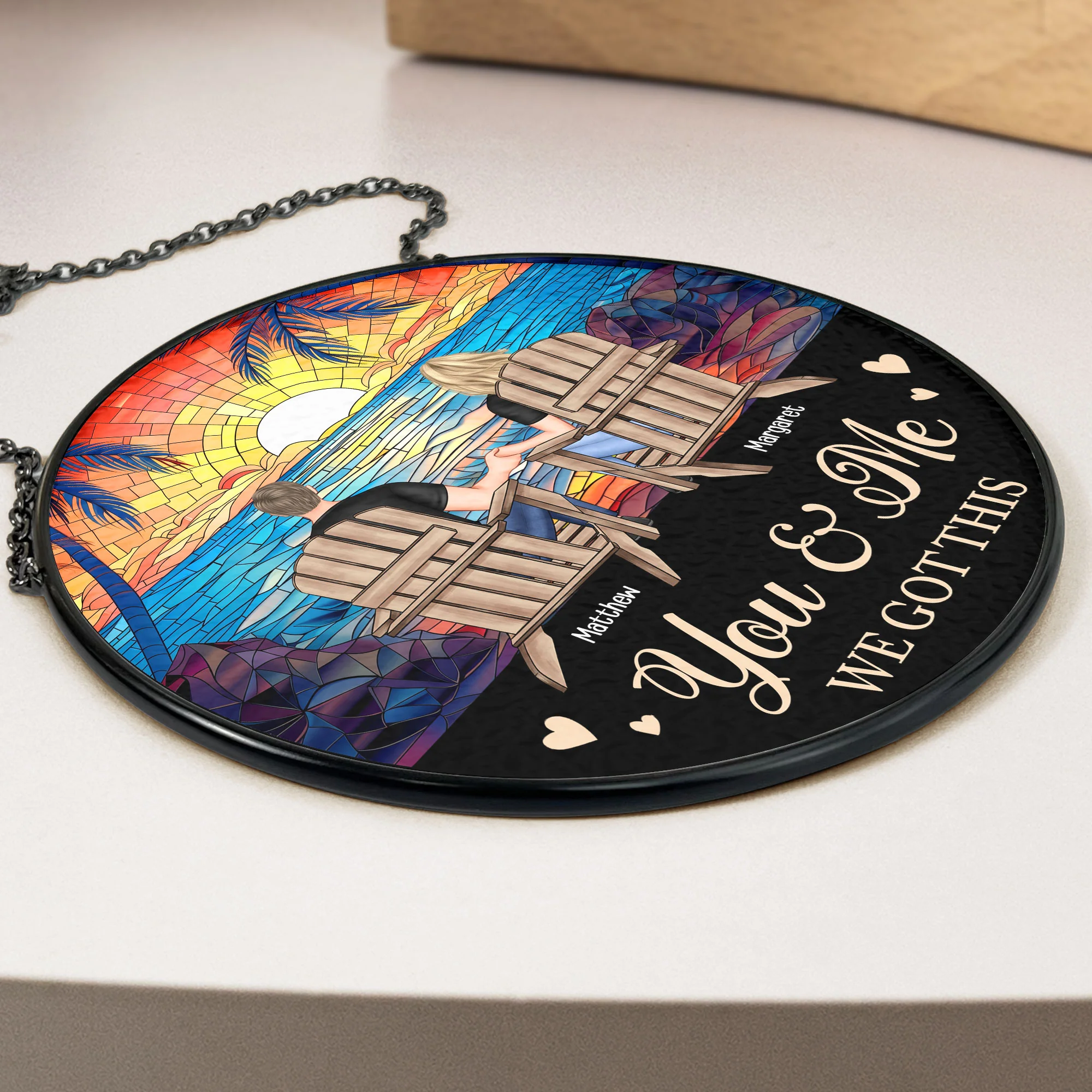 You & Me We Got This - Personalized Stained Glass Window Hanging Suncatcher - Image 4