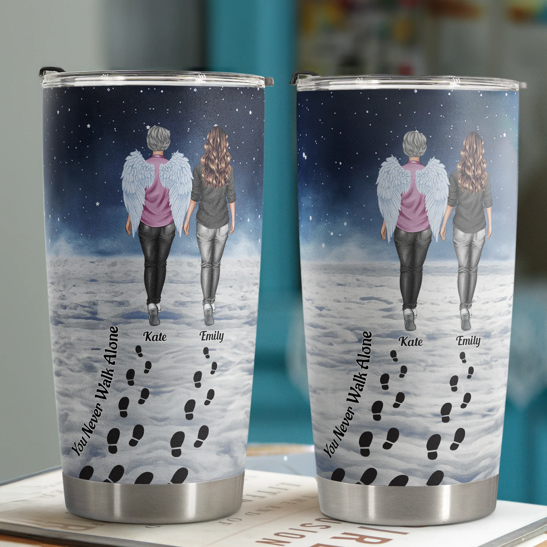 You Never Walk Alone - For Loss Of Loved Ones Memorial - Personalized Tumbler Cup - Image 3