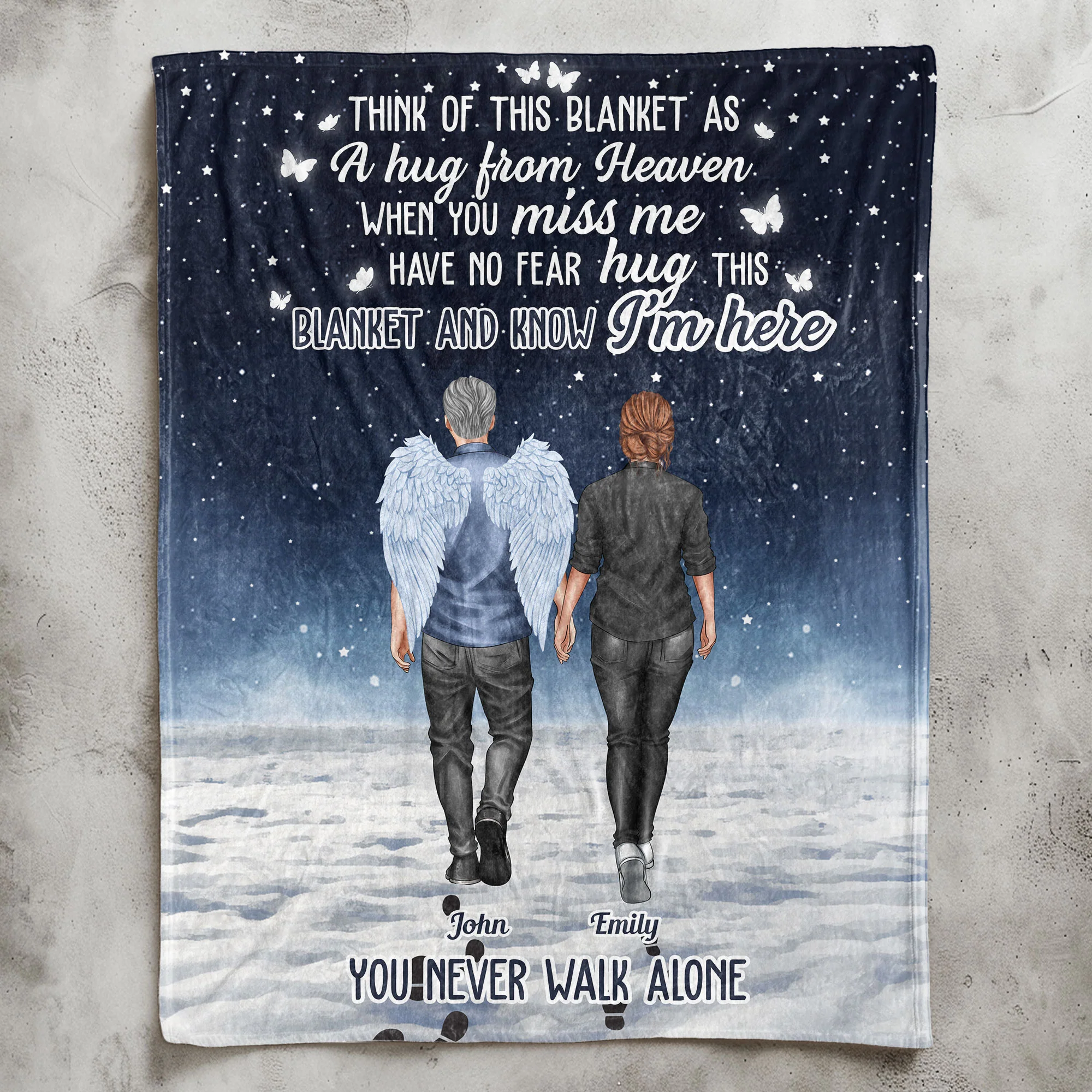 You Never Walk Alone Hug This Blanket And Know I'm Here - Personalized Blanket - Image 7