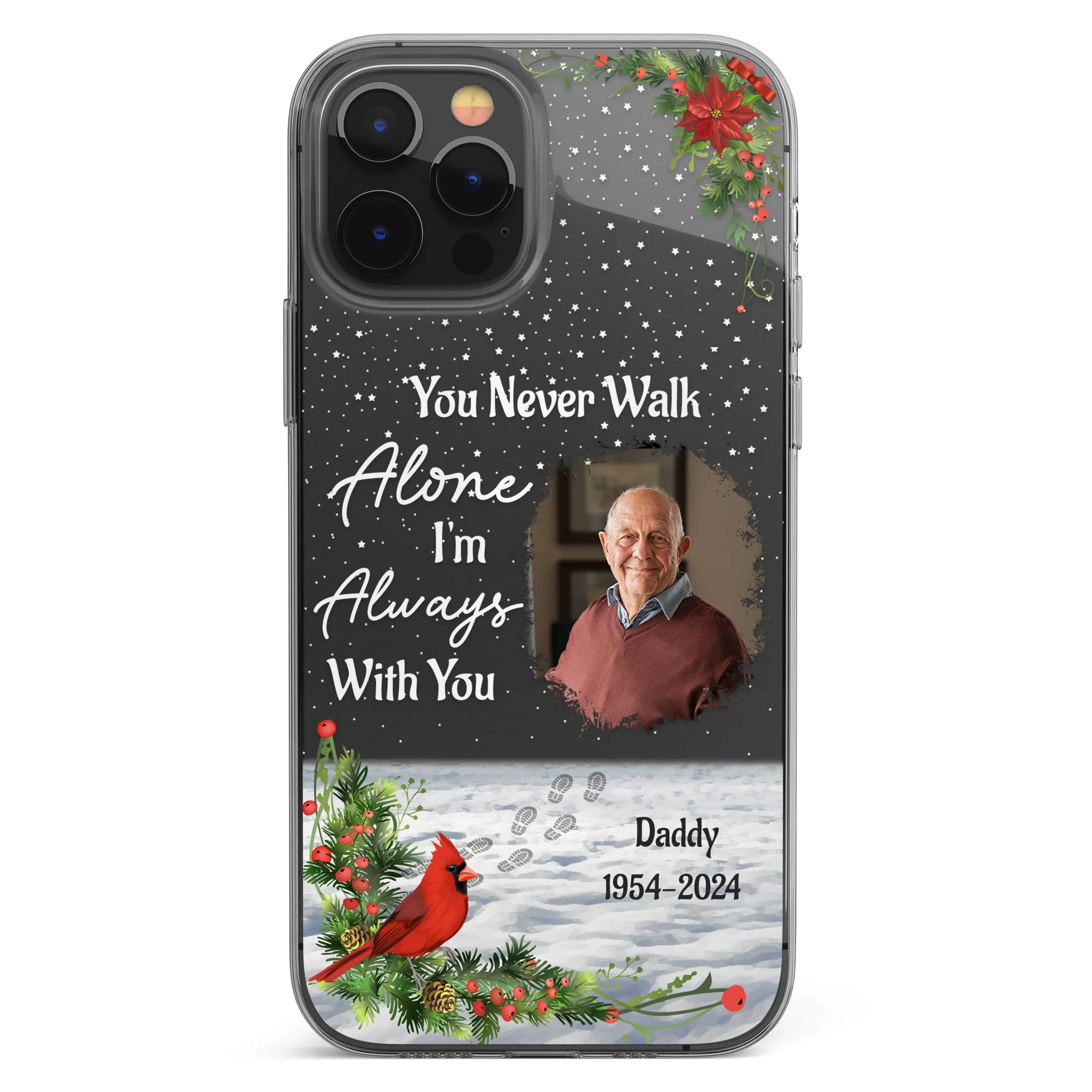 You Never Walk Alone I'm Always With You - Personalized Photo Clear Phone Case - Image 2