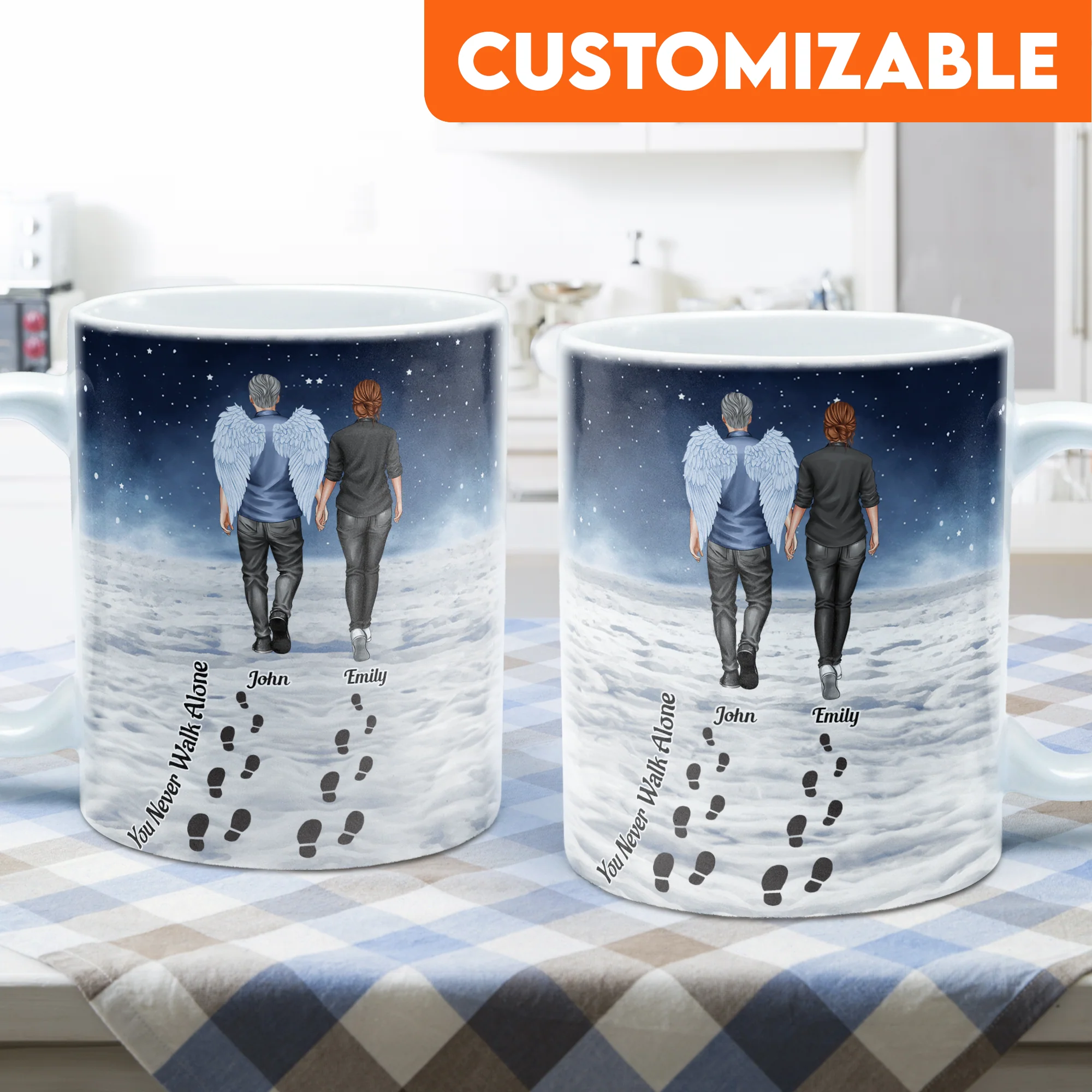 You Never Walk Alone - Memorial Gift For Loss Of Loved Ones - Personalized Mug - Image 5