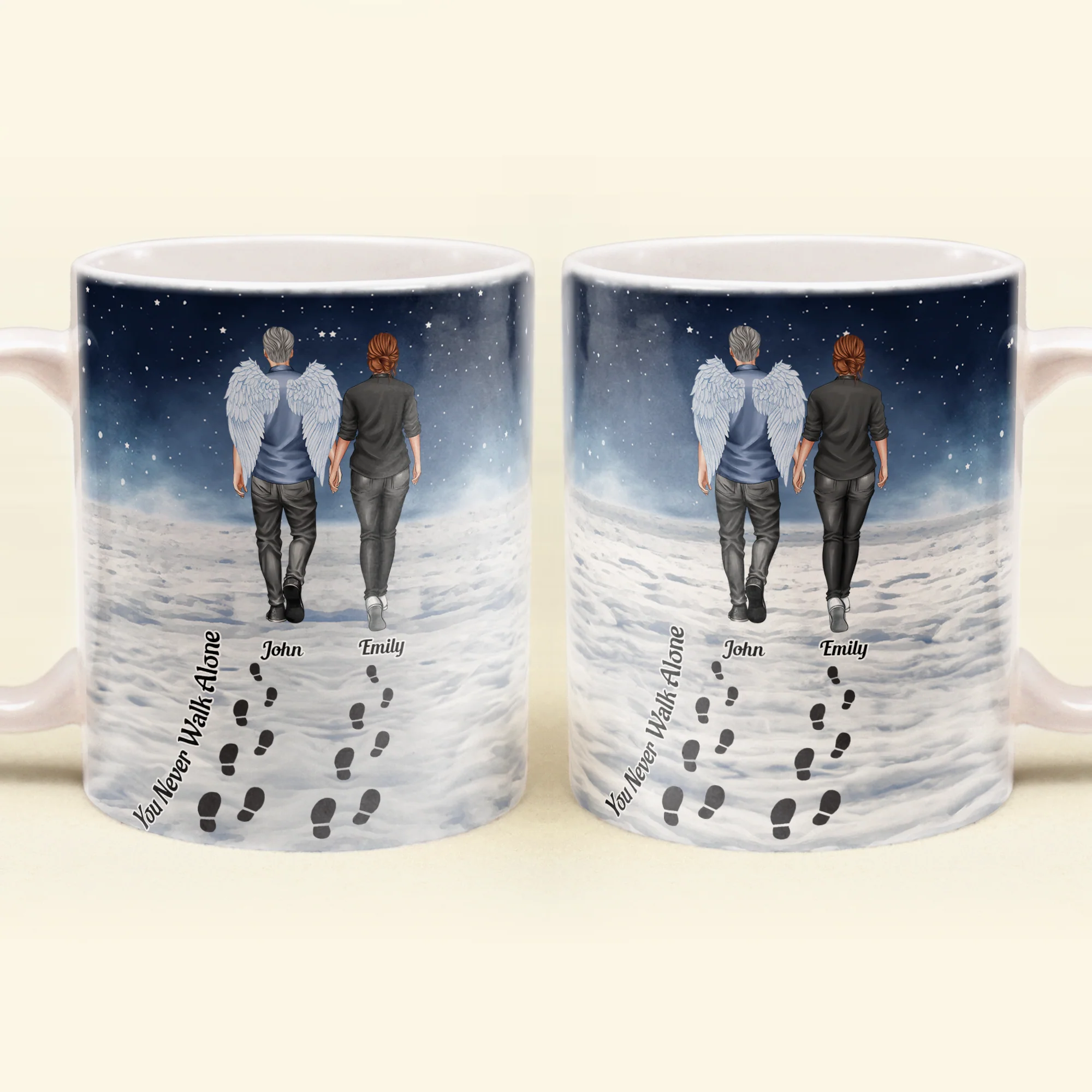 You Never Walk Alone - Memorial Gift For Loss Of Loved Ones - Personalized Mug - Image 6