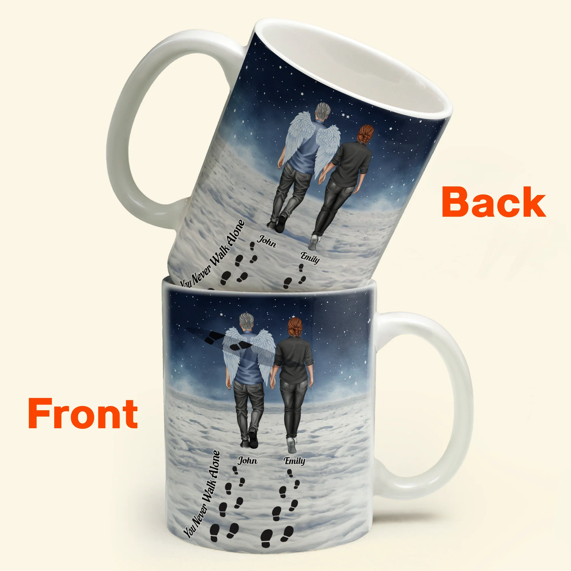 You Never Walk Alone - Memorial Gift For Loss Of Loved Ones - Personalized Mug - Image 7